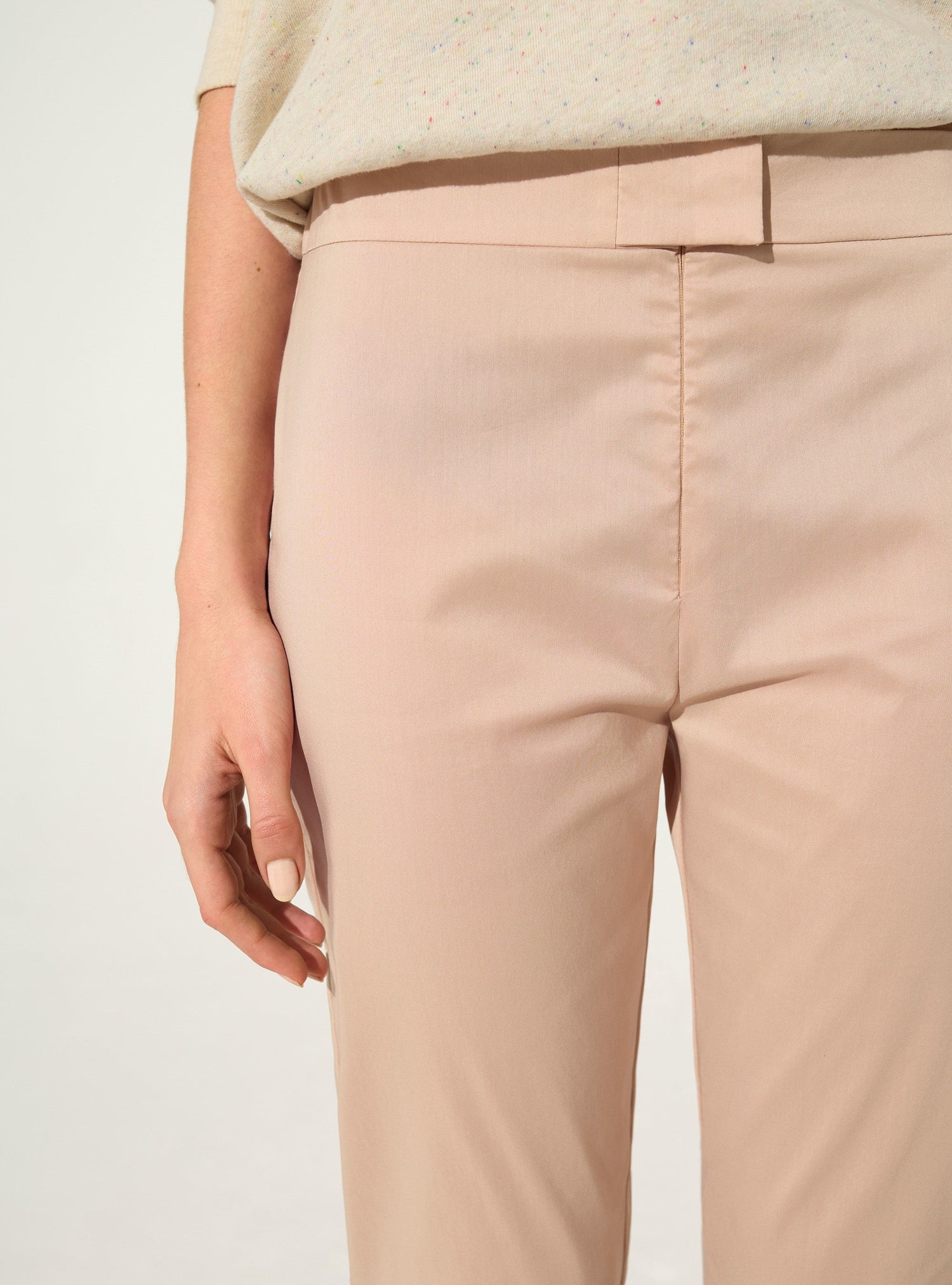 Pink cotton cropped pants