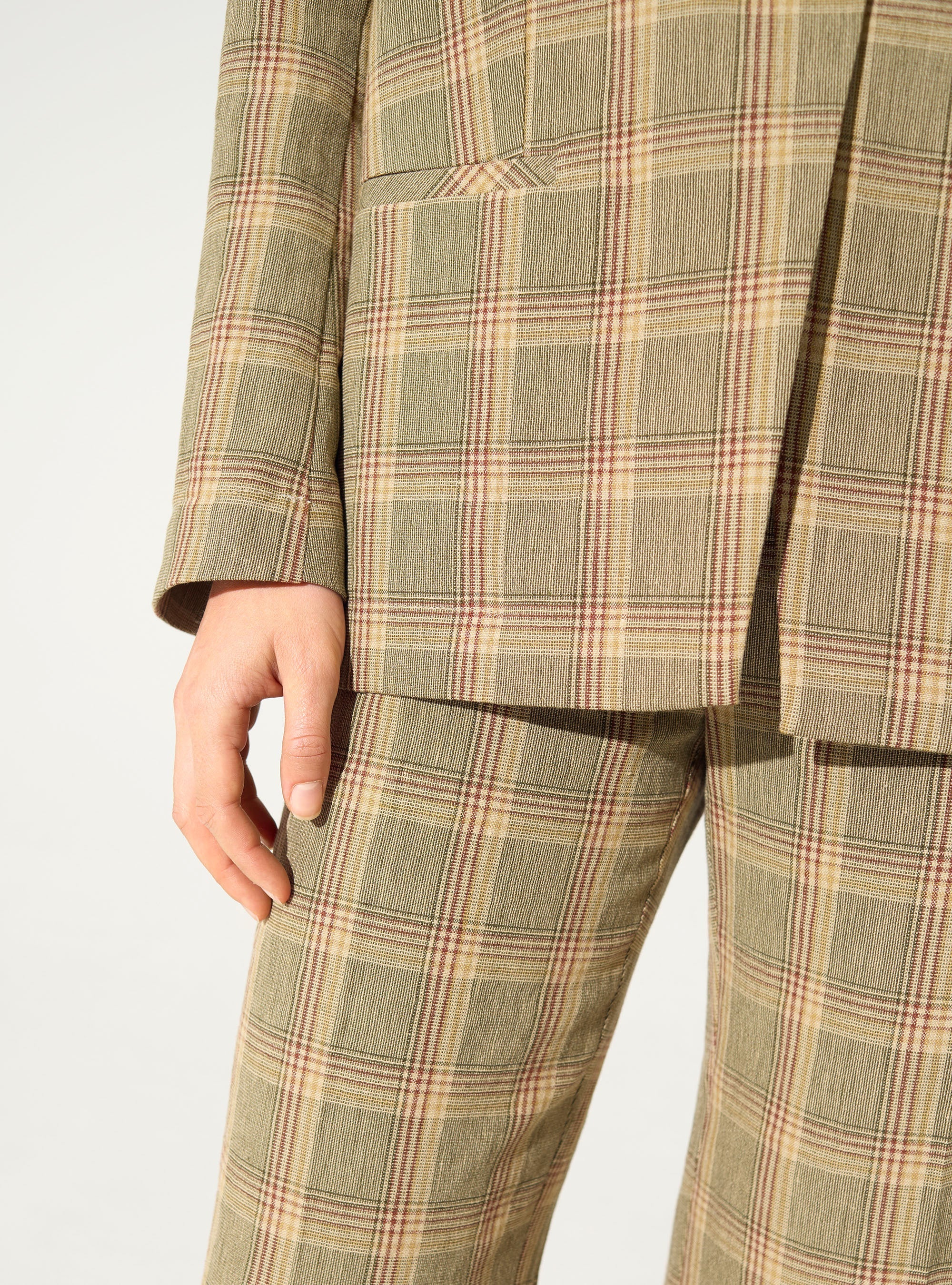 Loose linen checked jacket