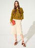 Bermuda shorts in cotton and white linen