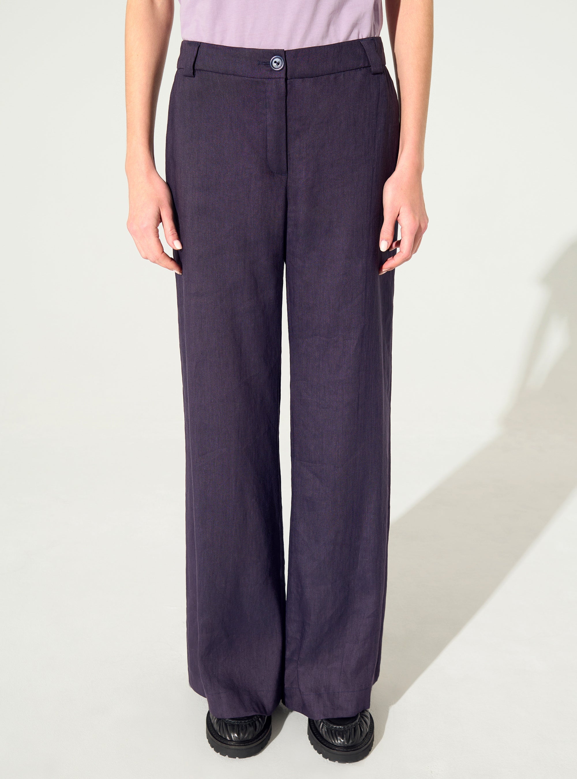 Purple linen trousers