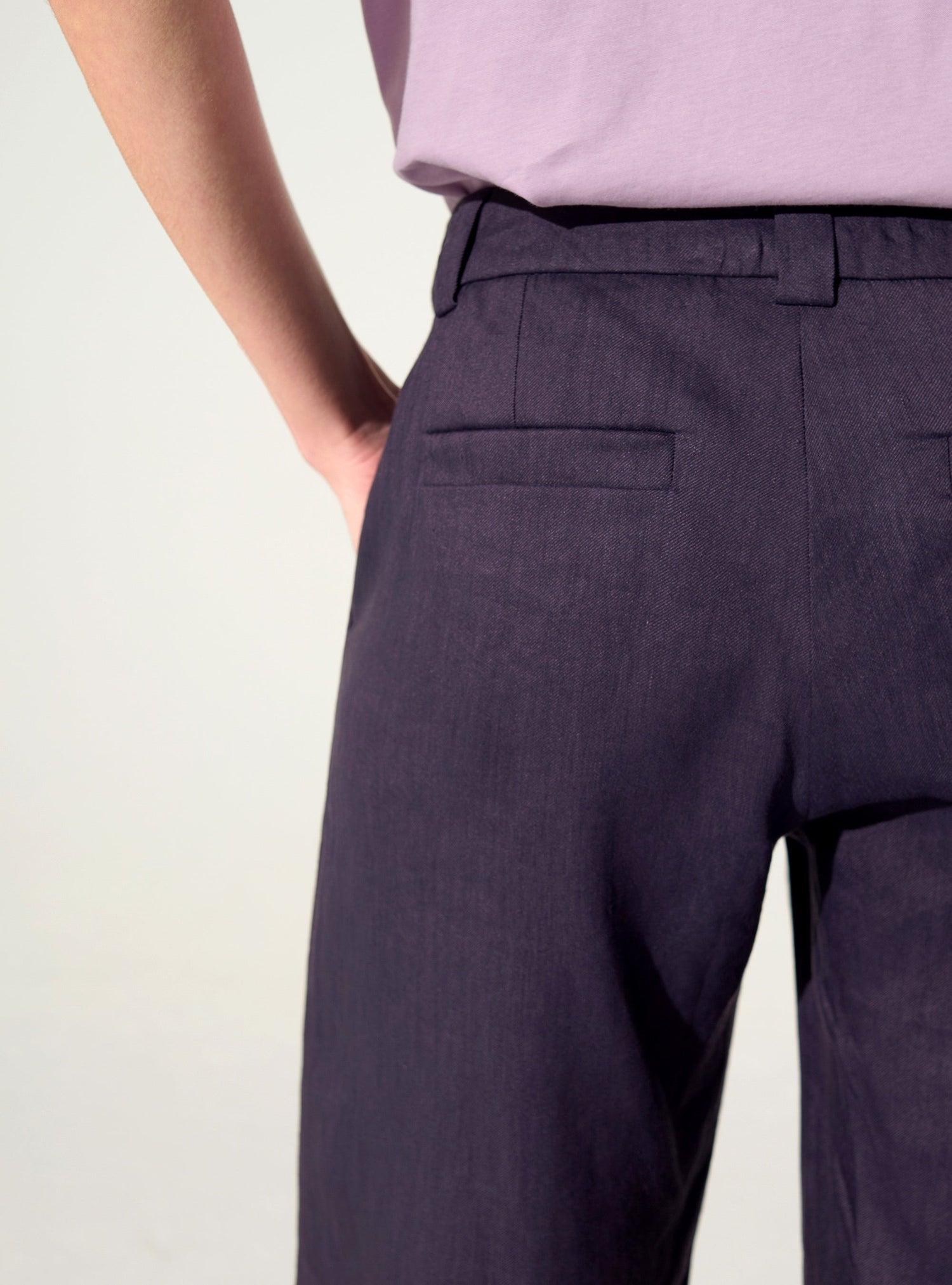 Purple linen trousers