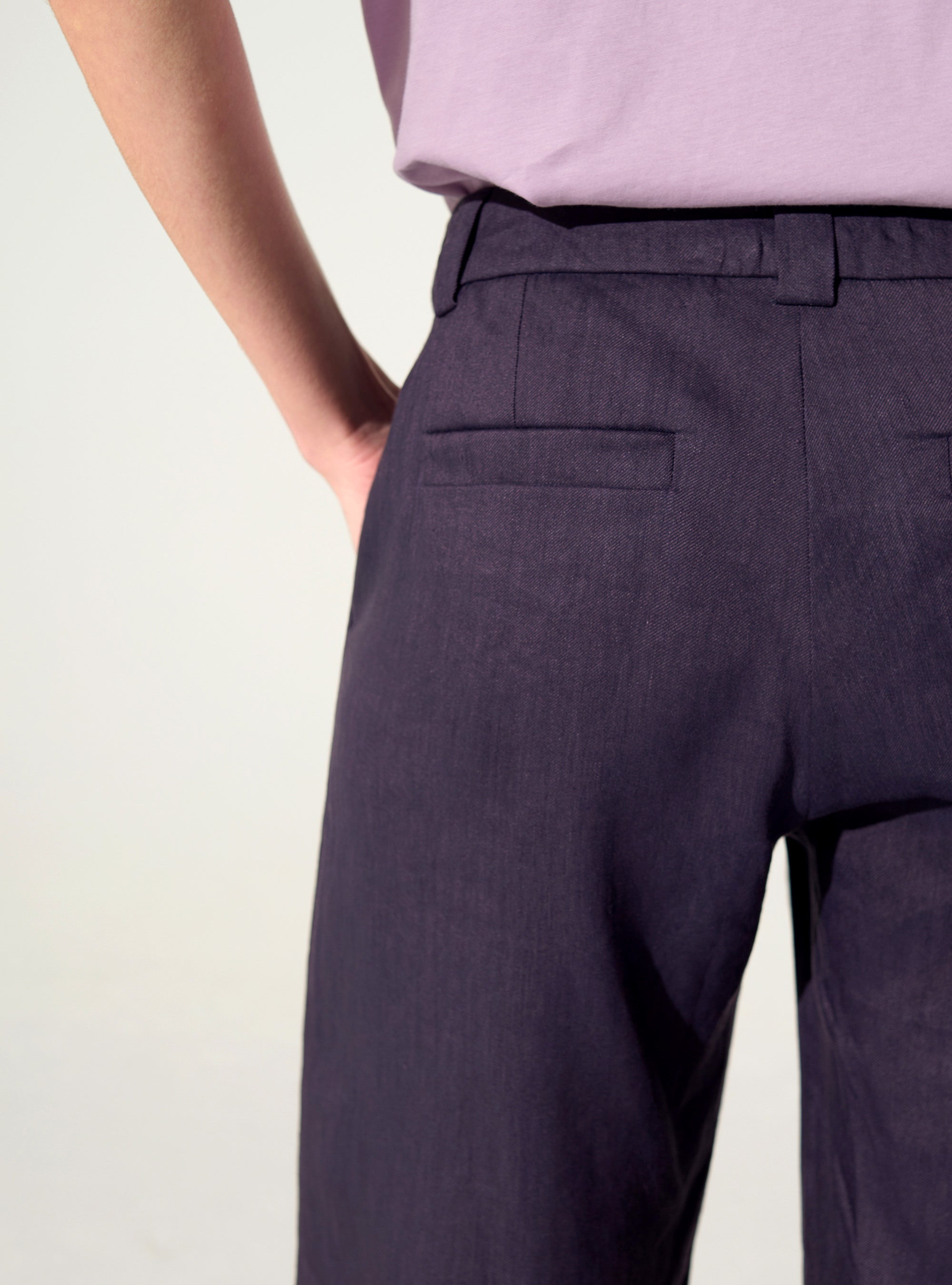 Purple linen trousers