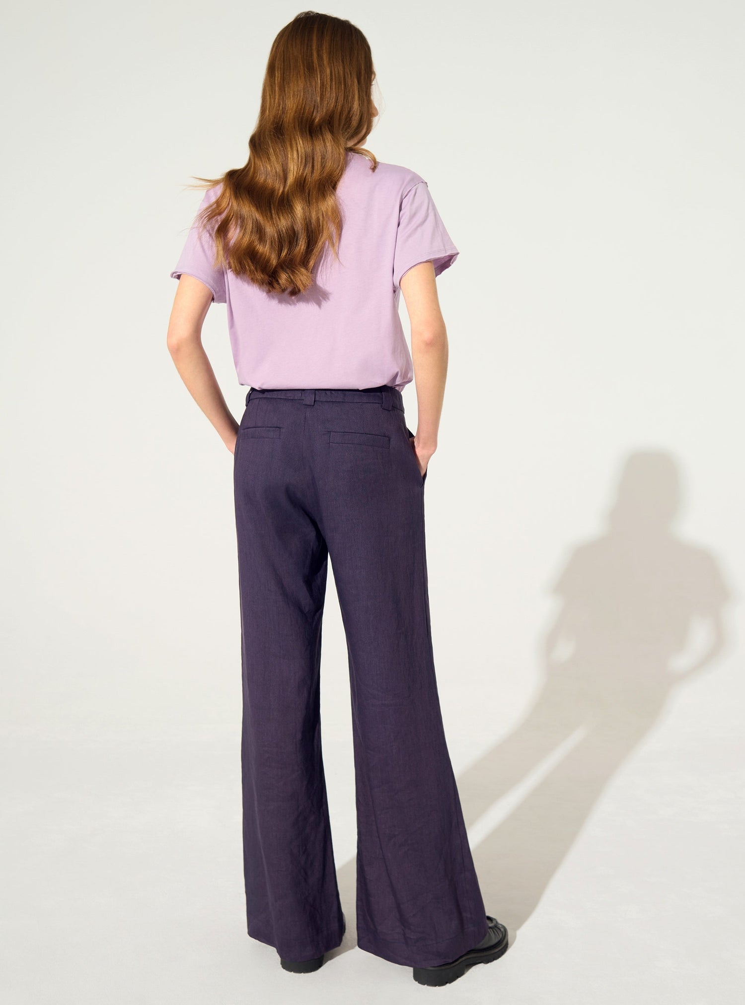 Purple linen trousers