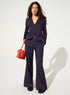 Fitted suit jacket in purple linen