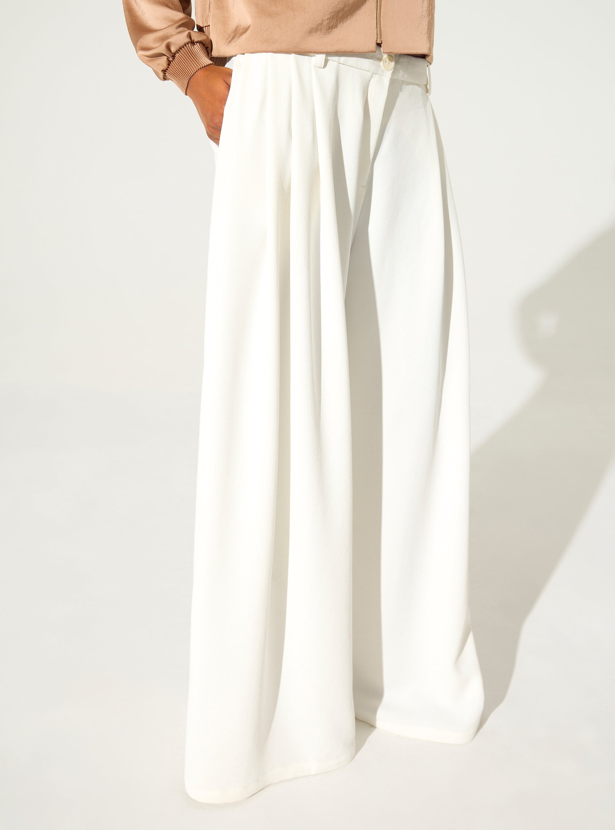 White wide-leg trousers