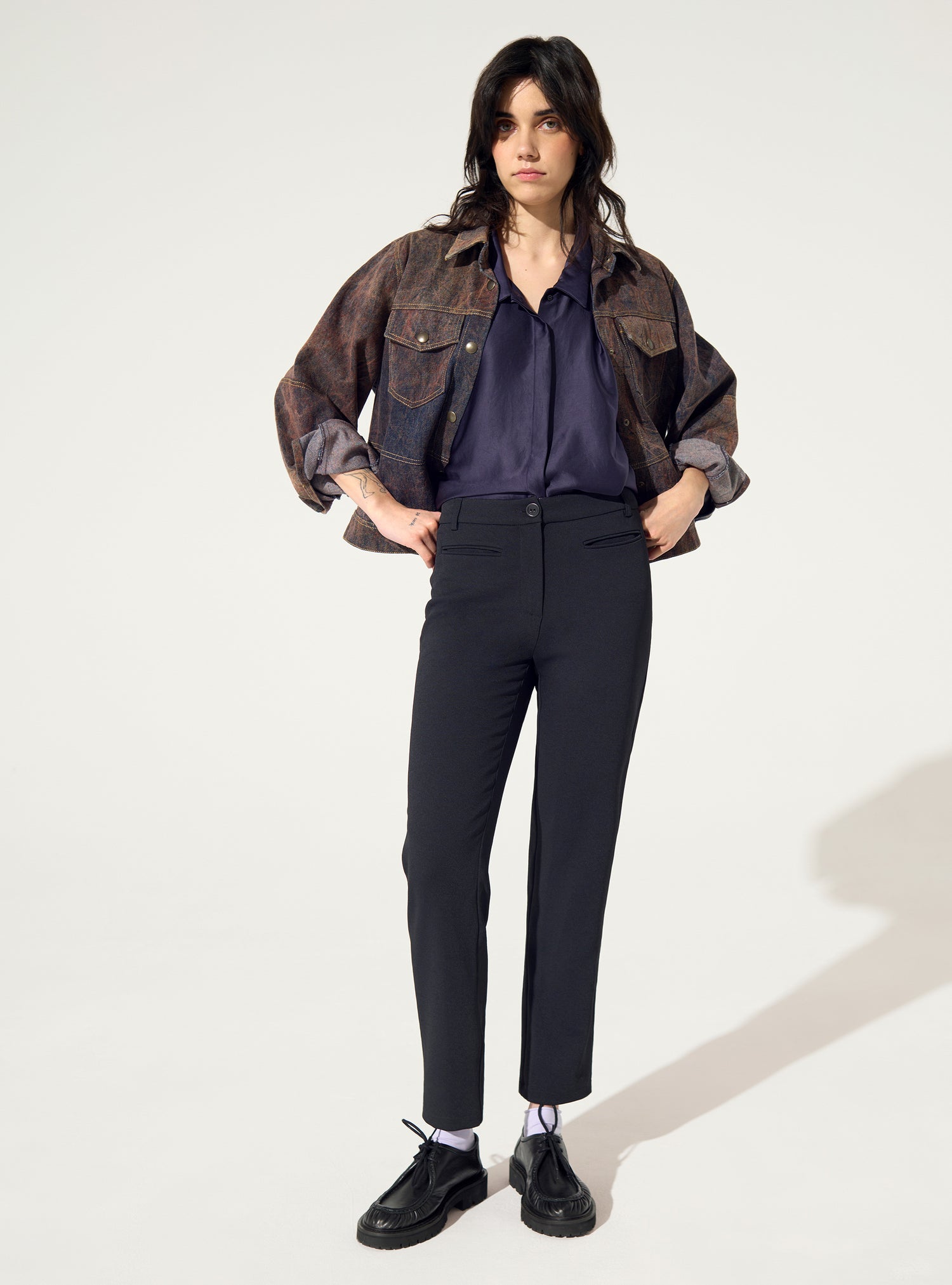 Black straight pants