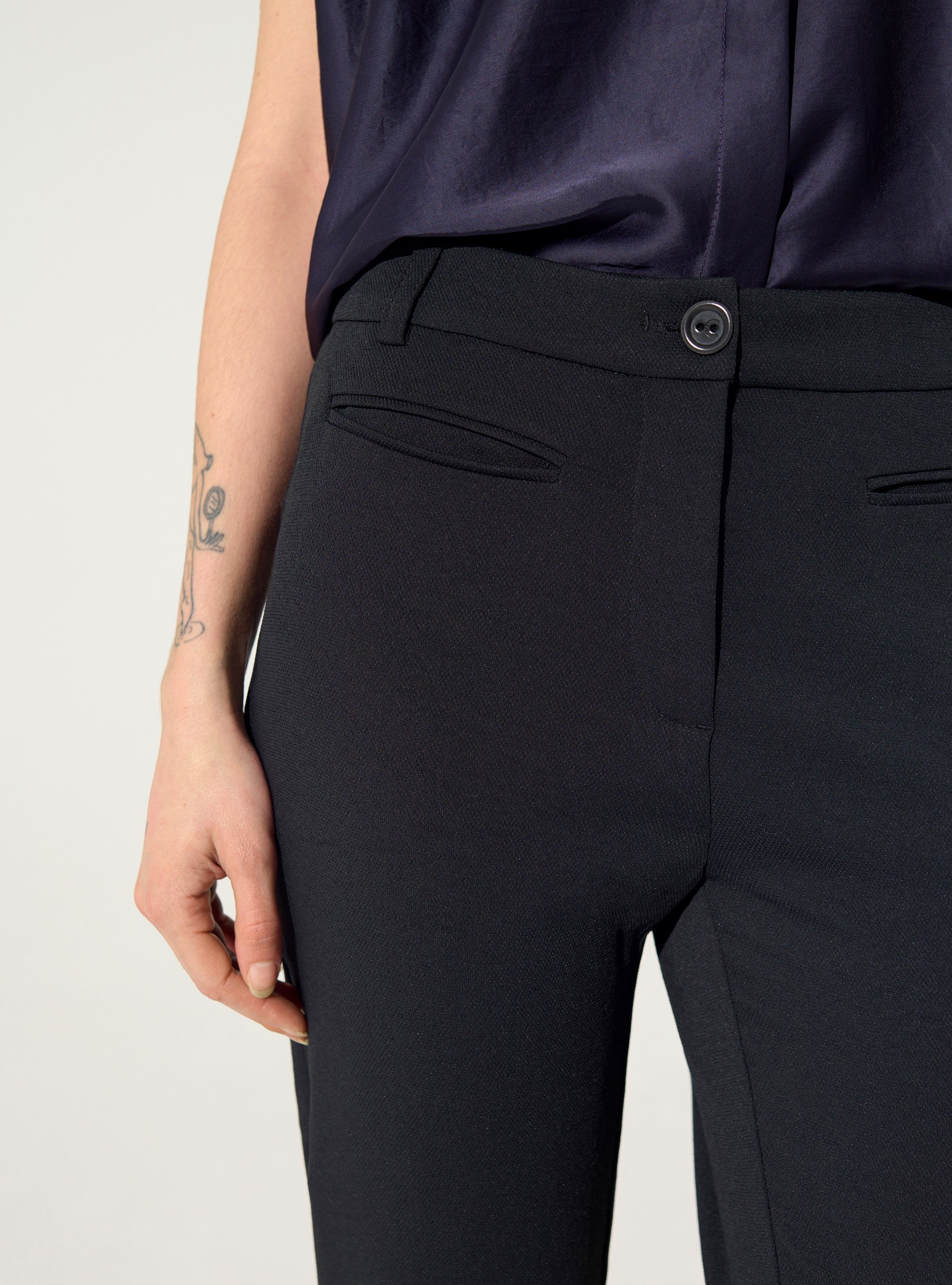 Black straight pants