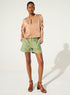 Green jacquard shorts