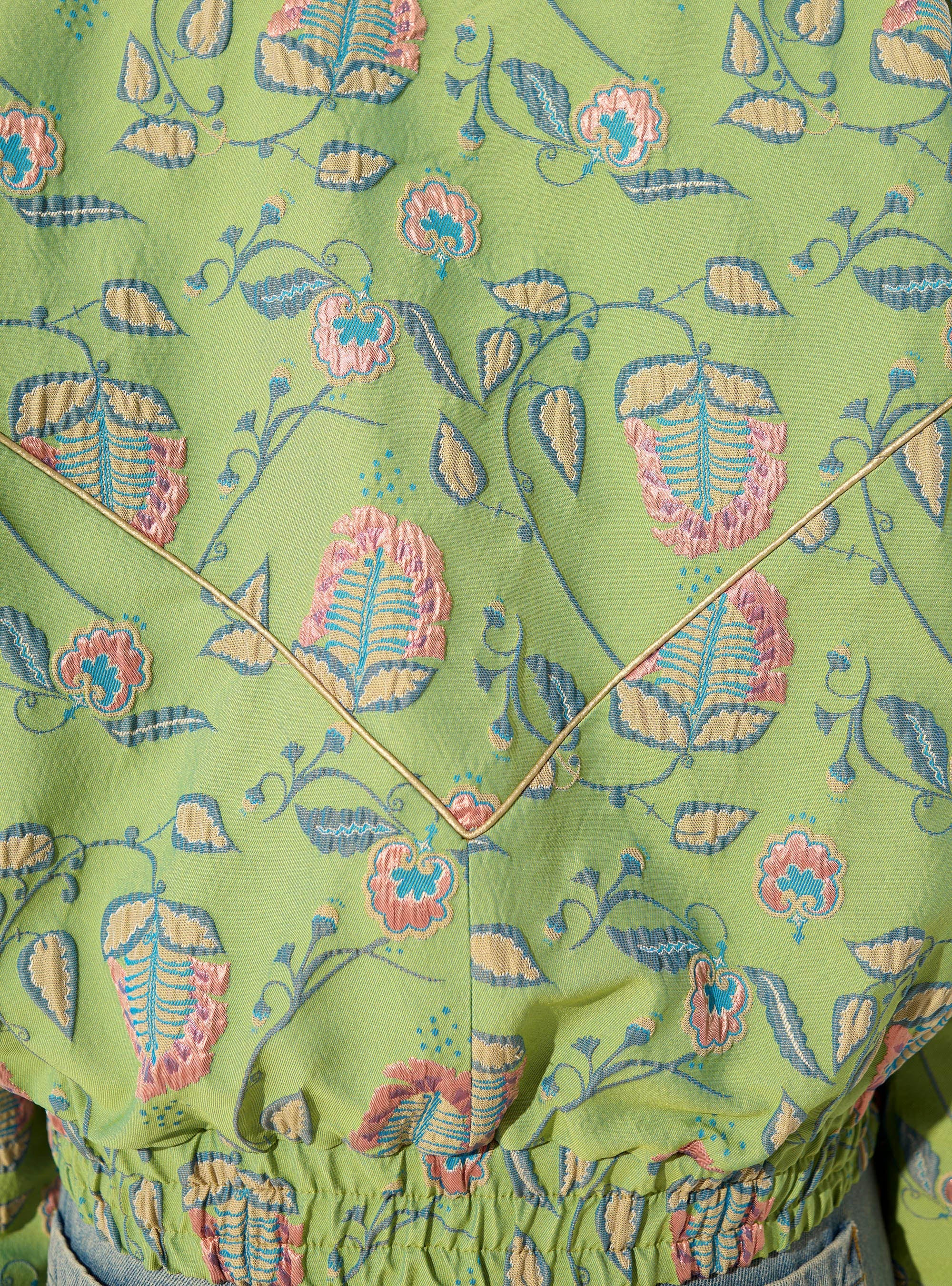 Oversized green jacquard jacket