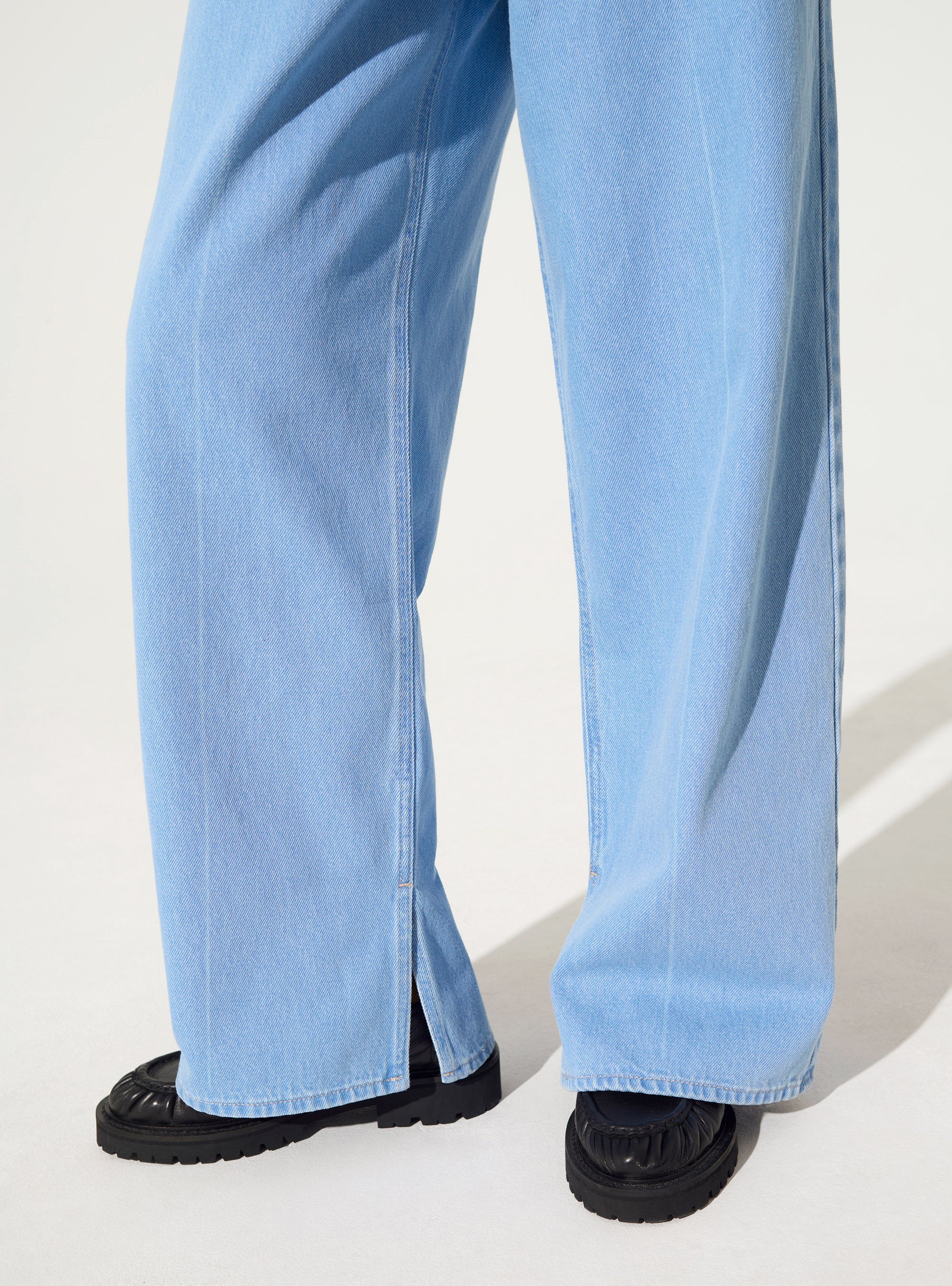 Blue organic cotton baggy jeans
