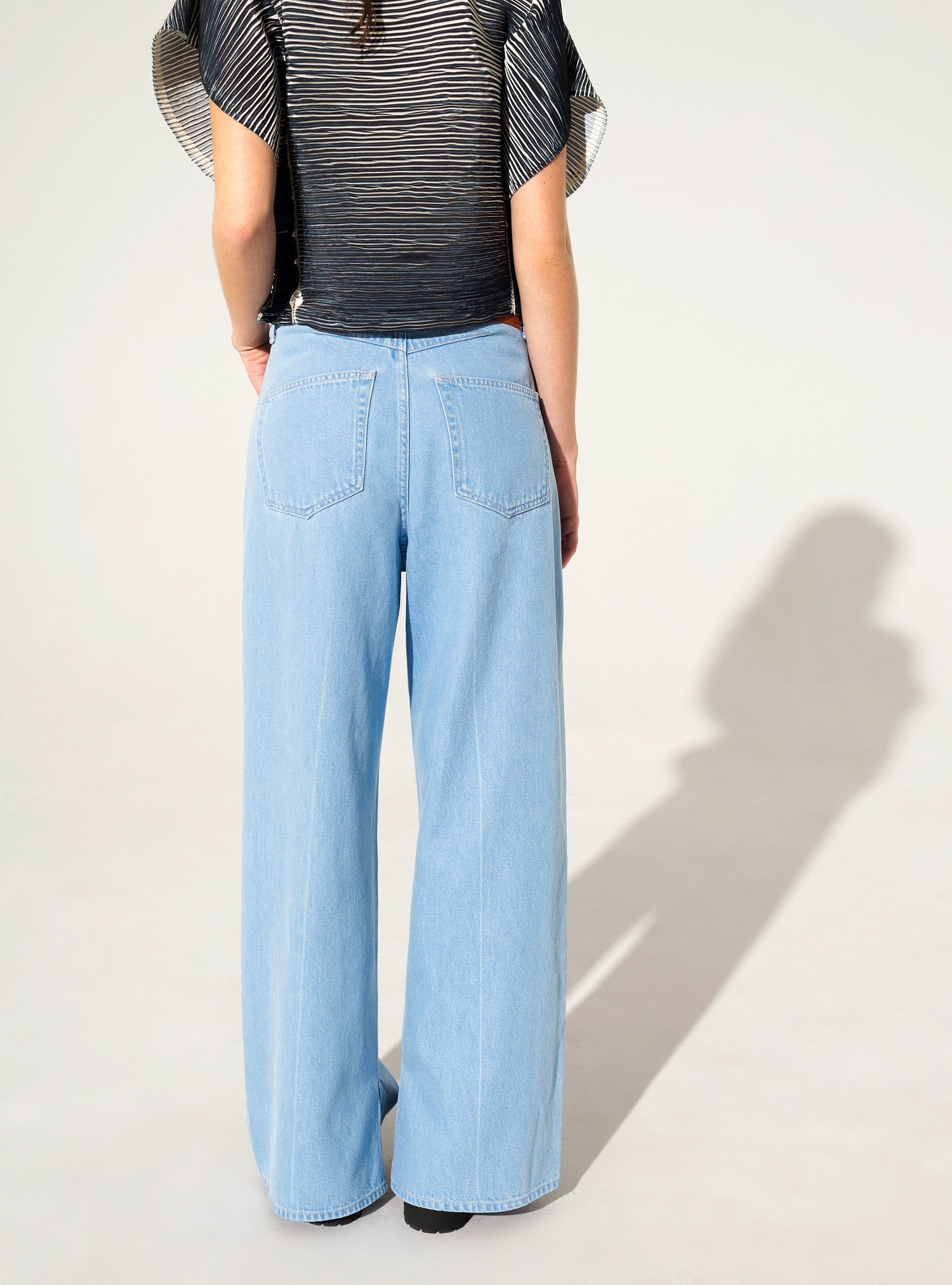 Blue organic cotton baggy jeans