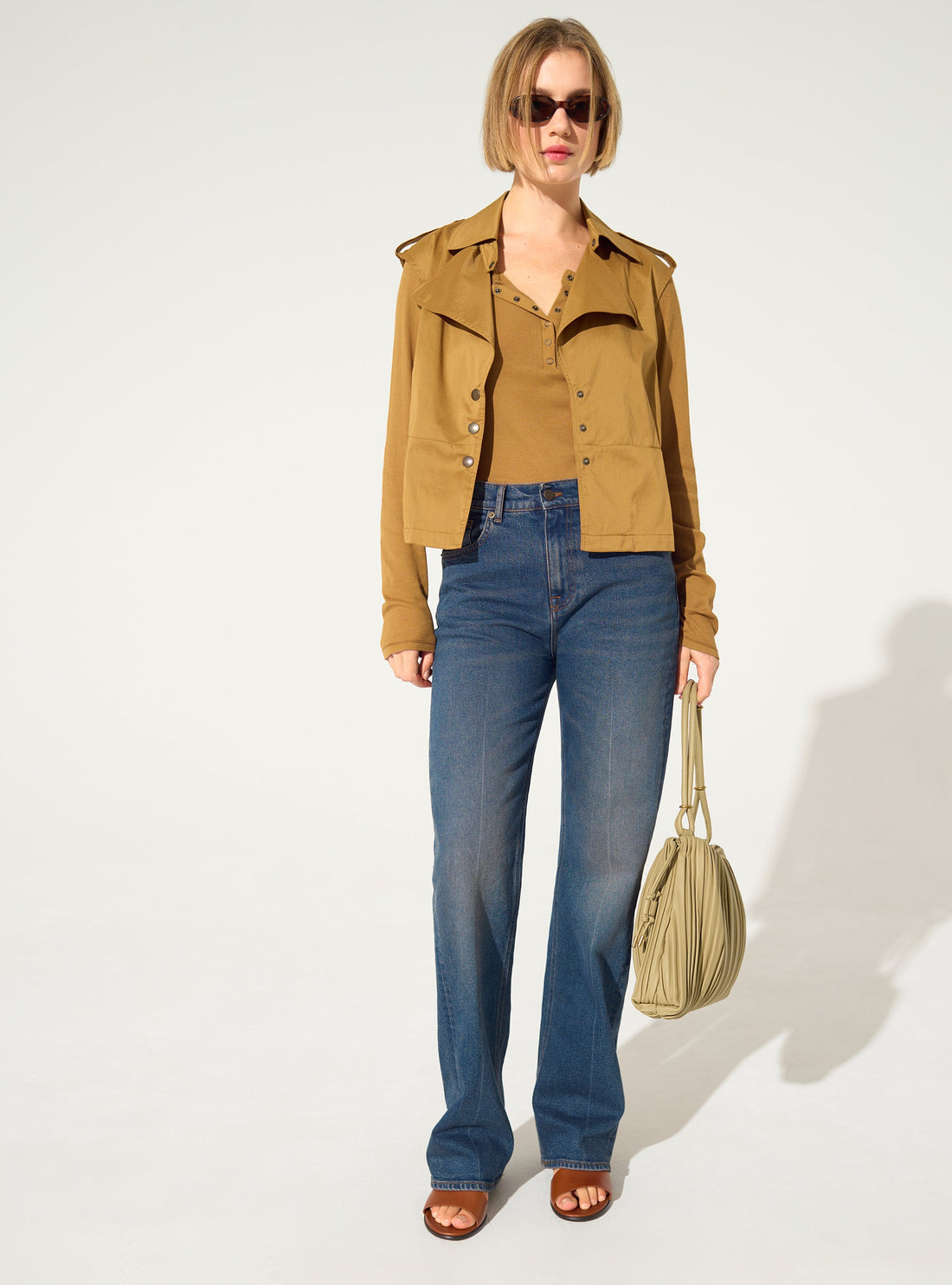 Blue cotton flared jeans