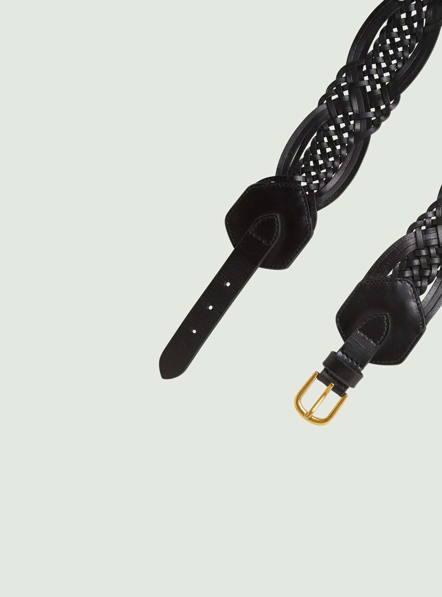 Black leather belt