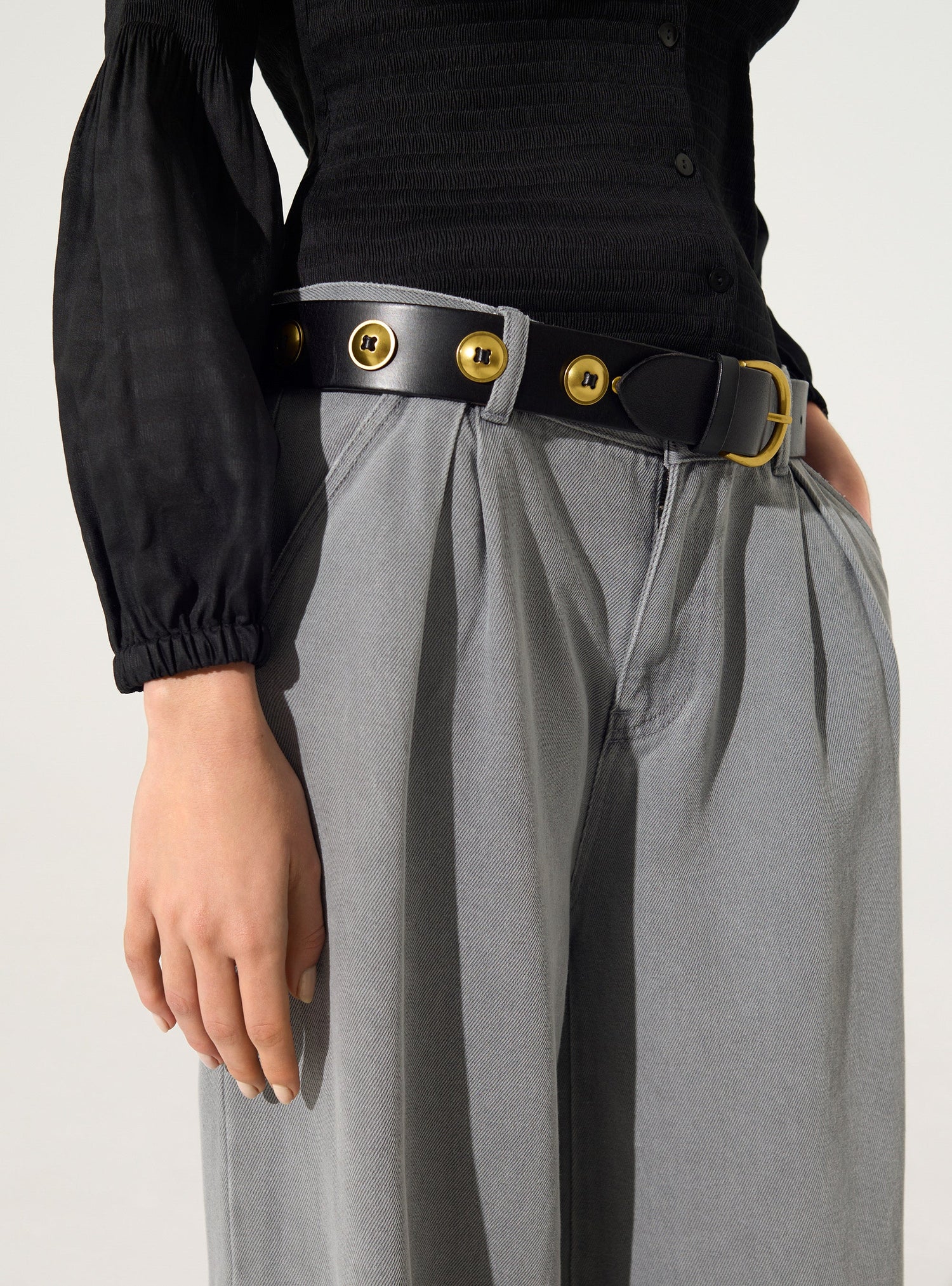 Black leather belt