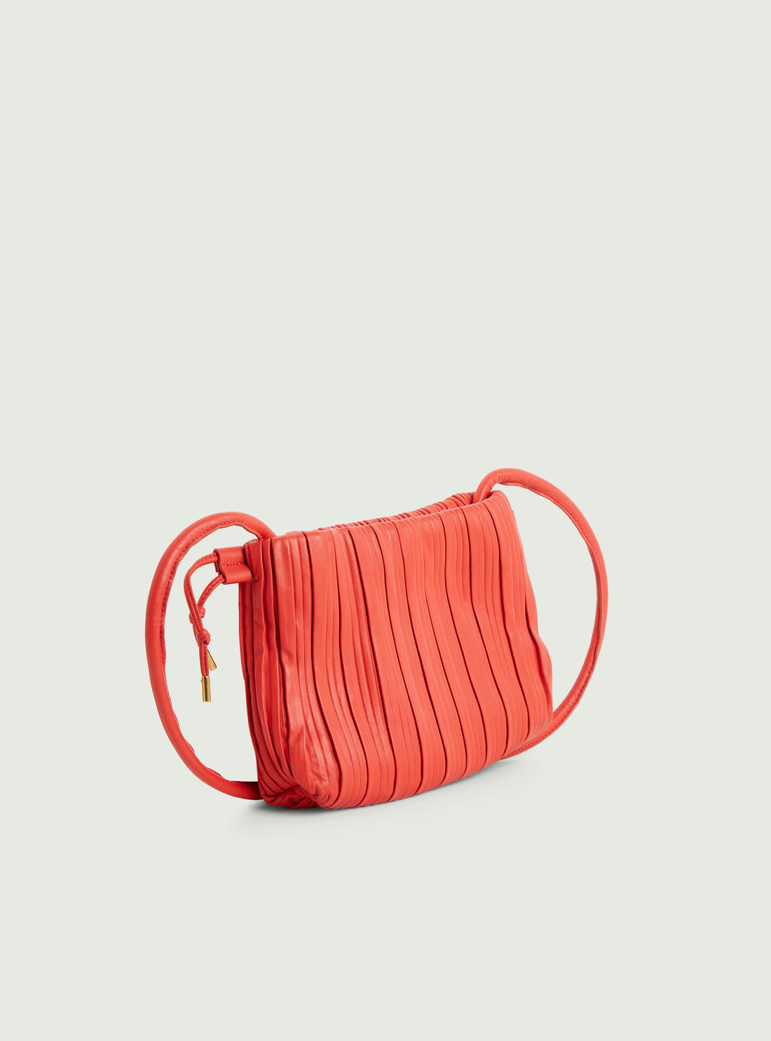 Small pleated bag in red leather