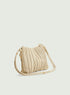 Pleated bag in ecru leather
