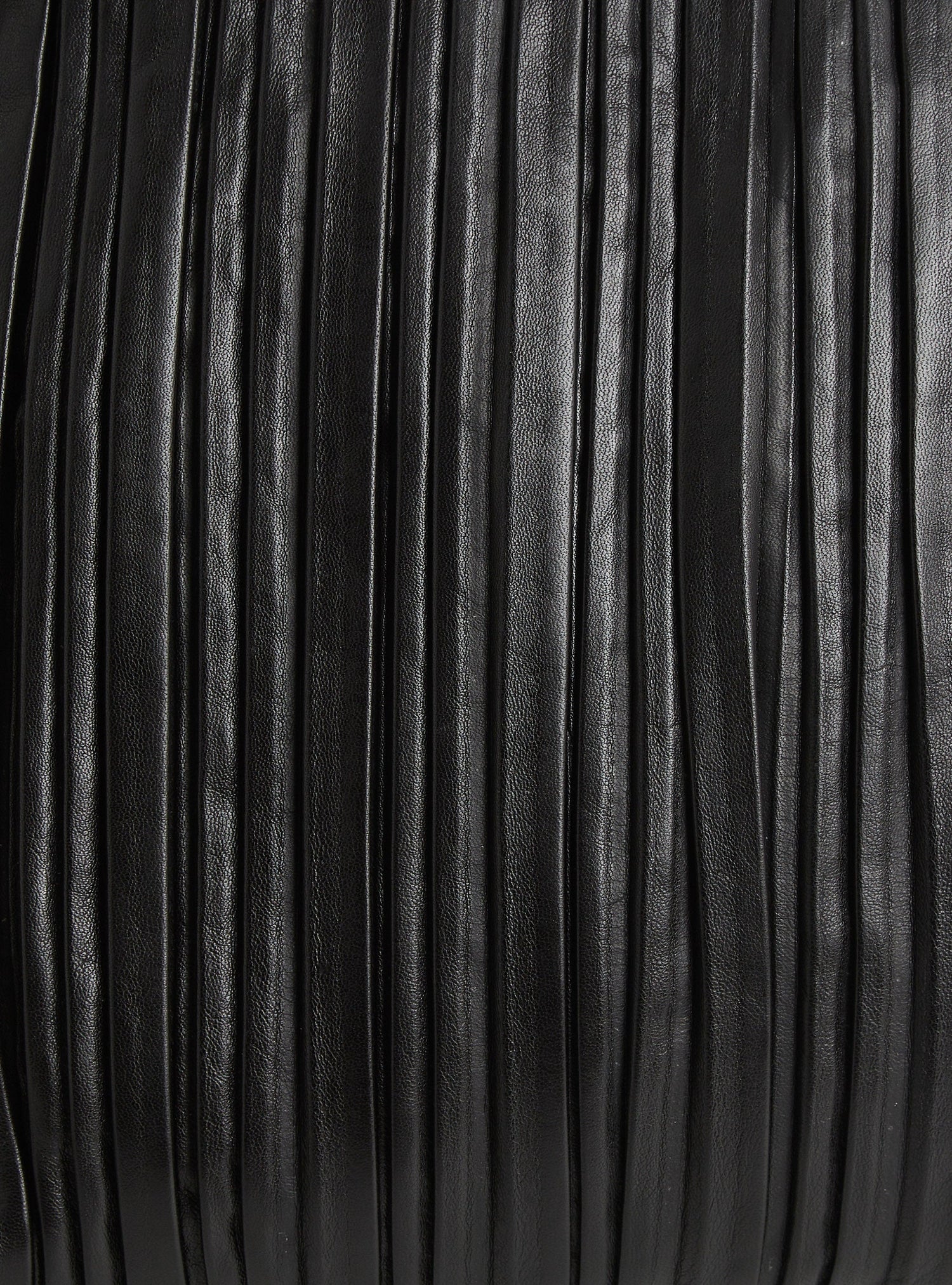 Black leather pleated bag