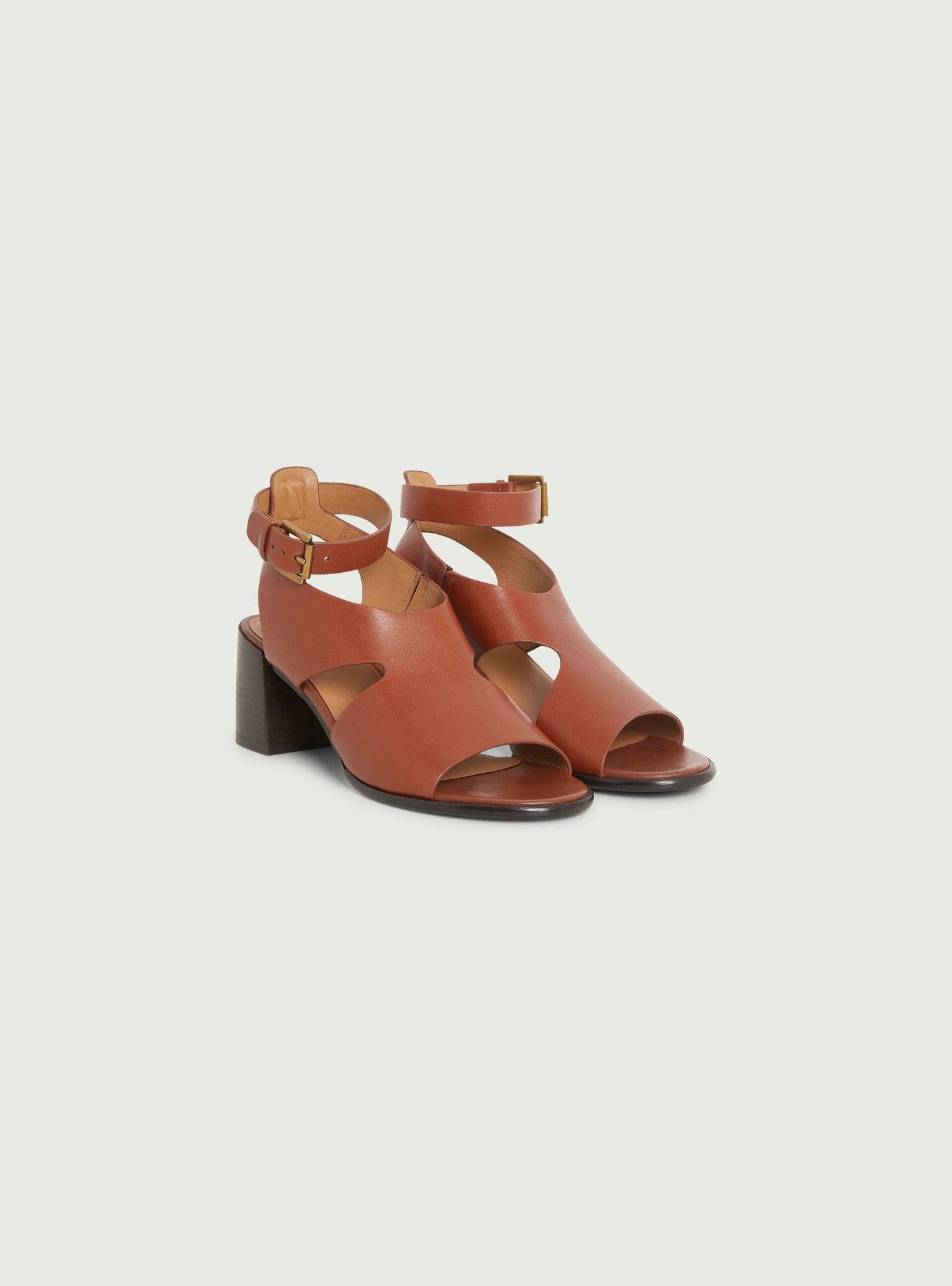 Leather heeled sandals