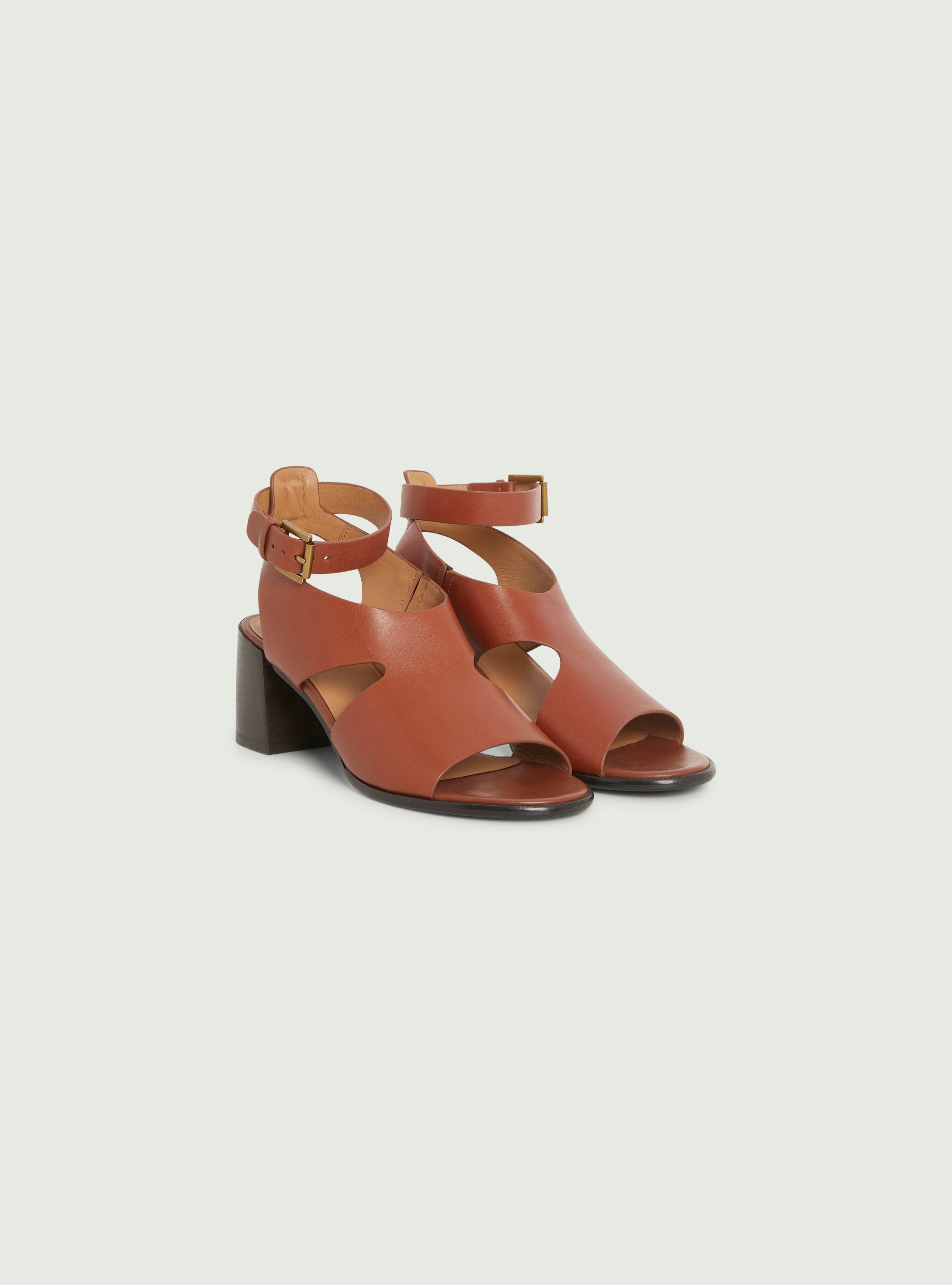 Leather heeled sandals