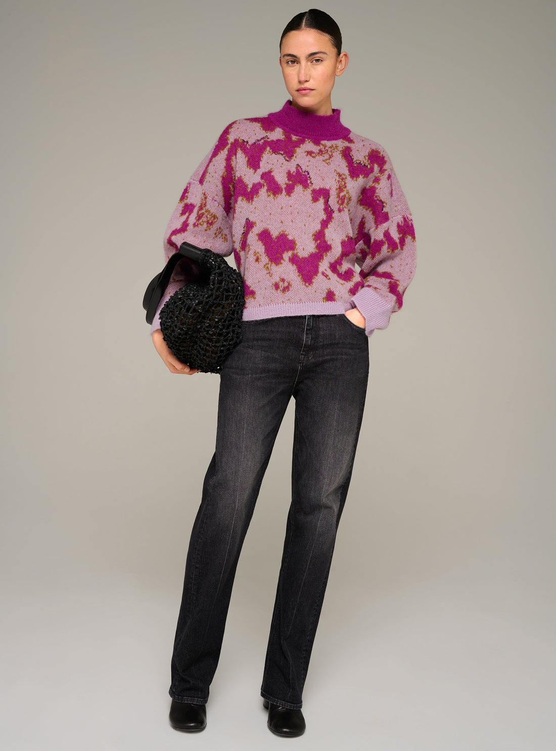 Cotélac Long-sleeve crewneck jacquard sweater
