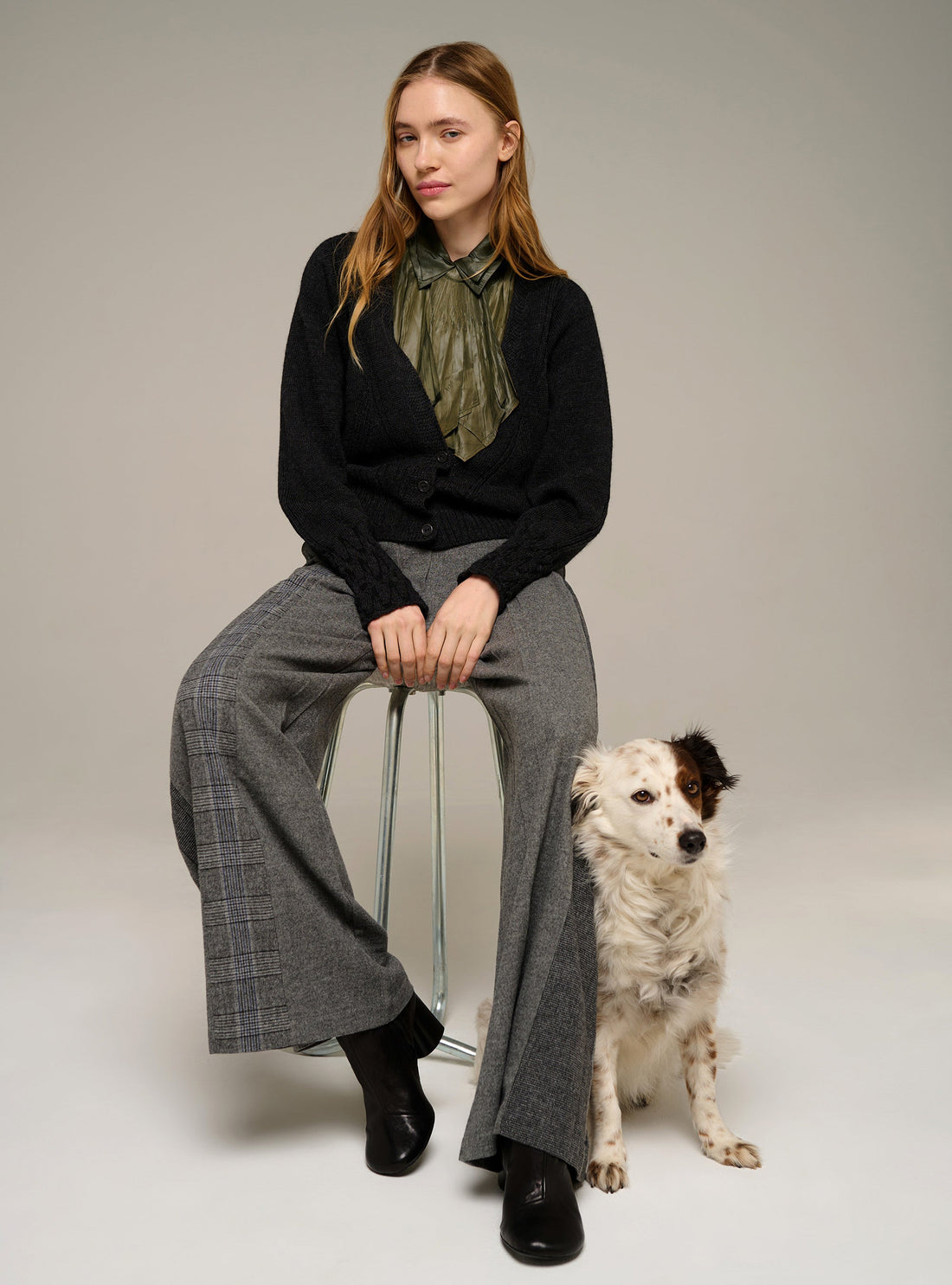 Cotélac Long-sleeve wool shawl-collar cardigan