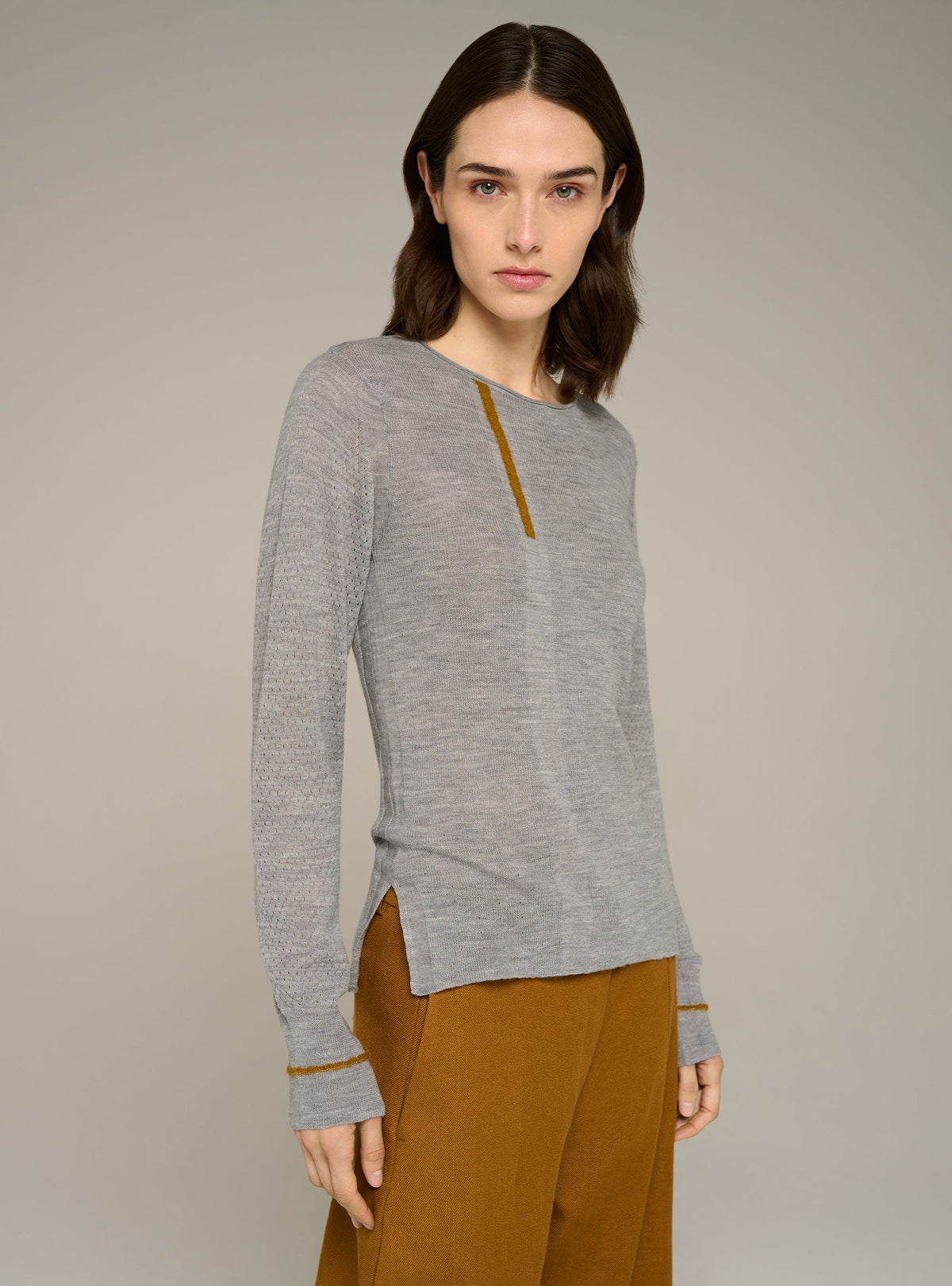 Cotélac Fitted long-sleeve crewneck sweater