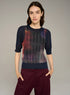 Cotélac Printed short-sleeve sweater