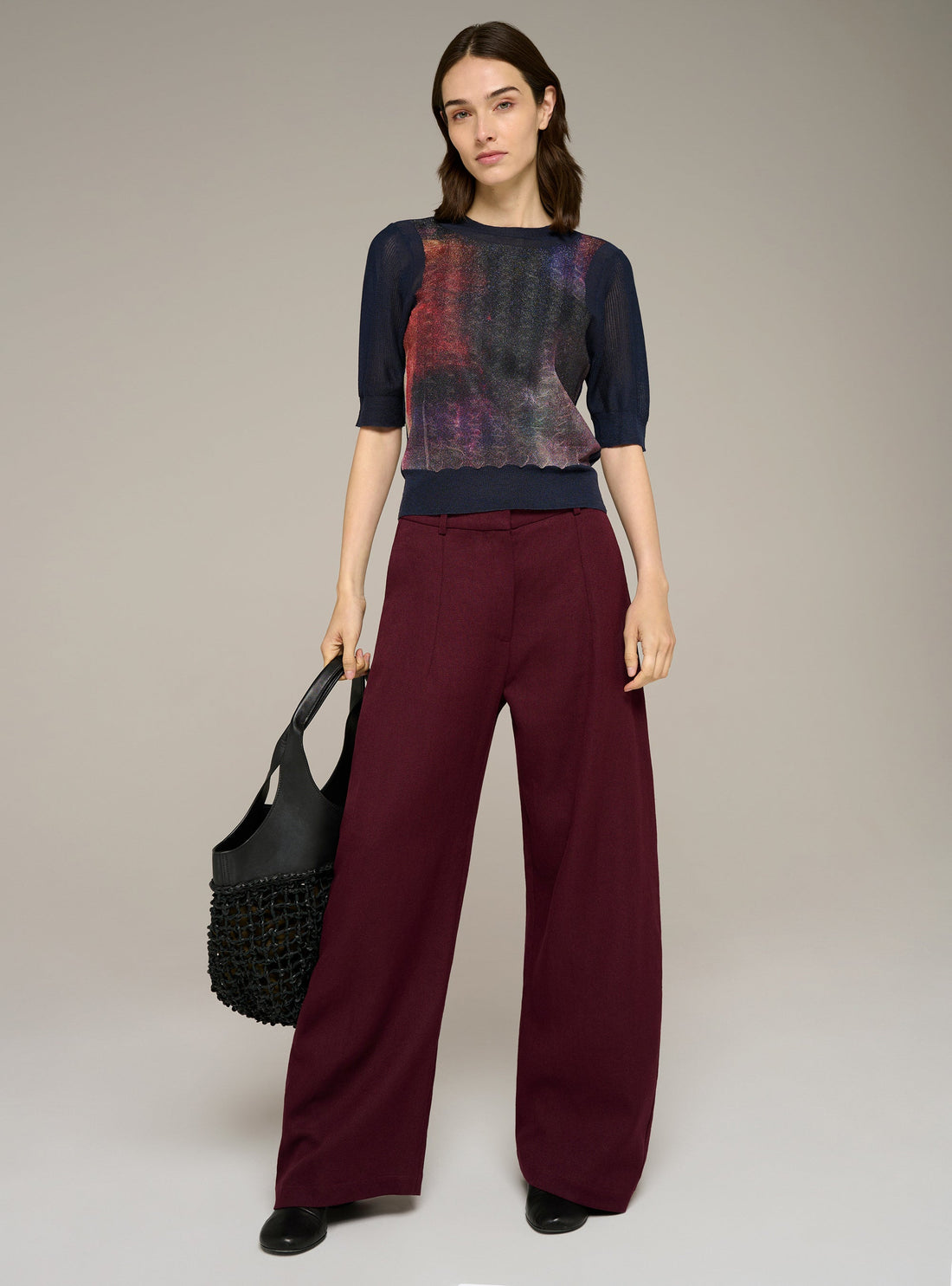 Cotélac Printed short-sleeve sweater
