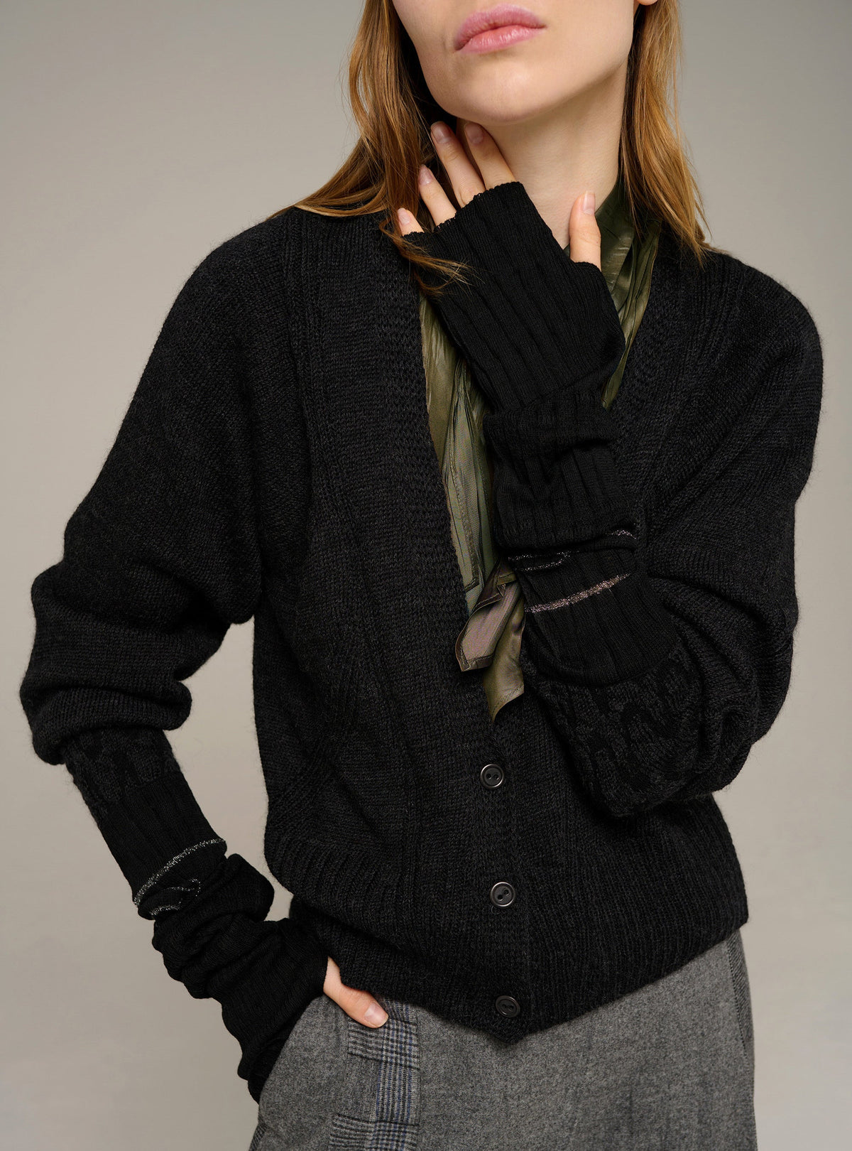 Cotélac Mittens with lurex detail