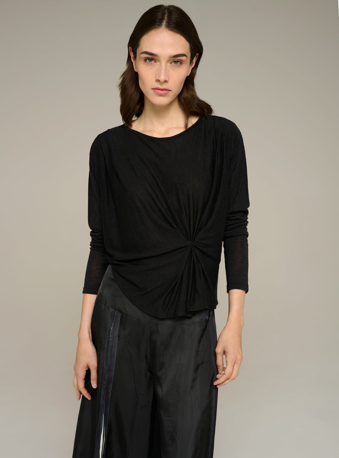 Cotélac Fitted long-sleeve boat-neck tee