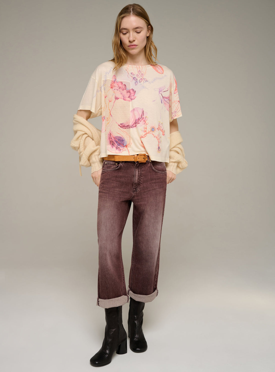 Cotélac Large floral-print tee