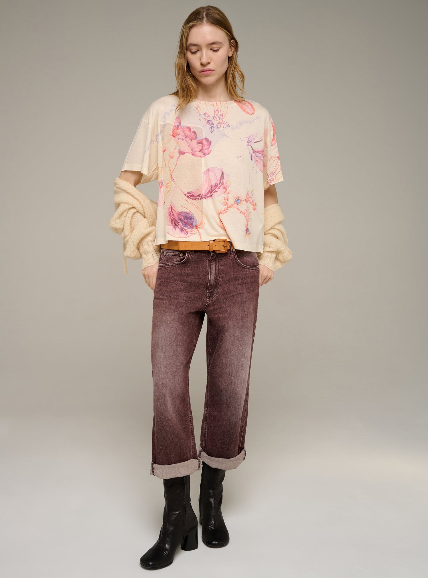 Cotélac Large floral-print tee