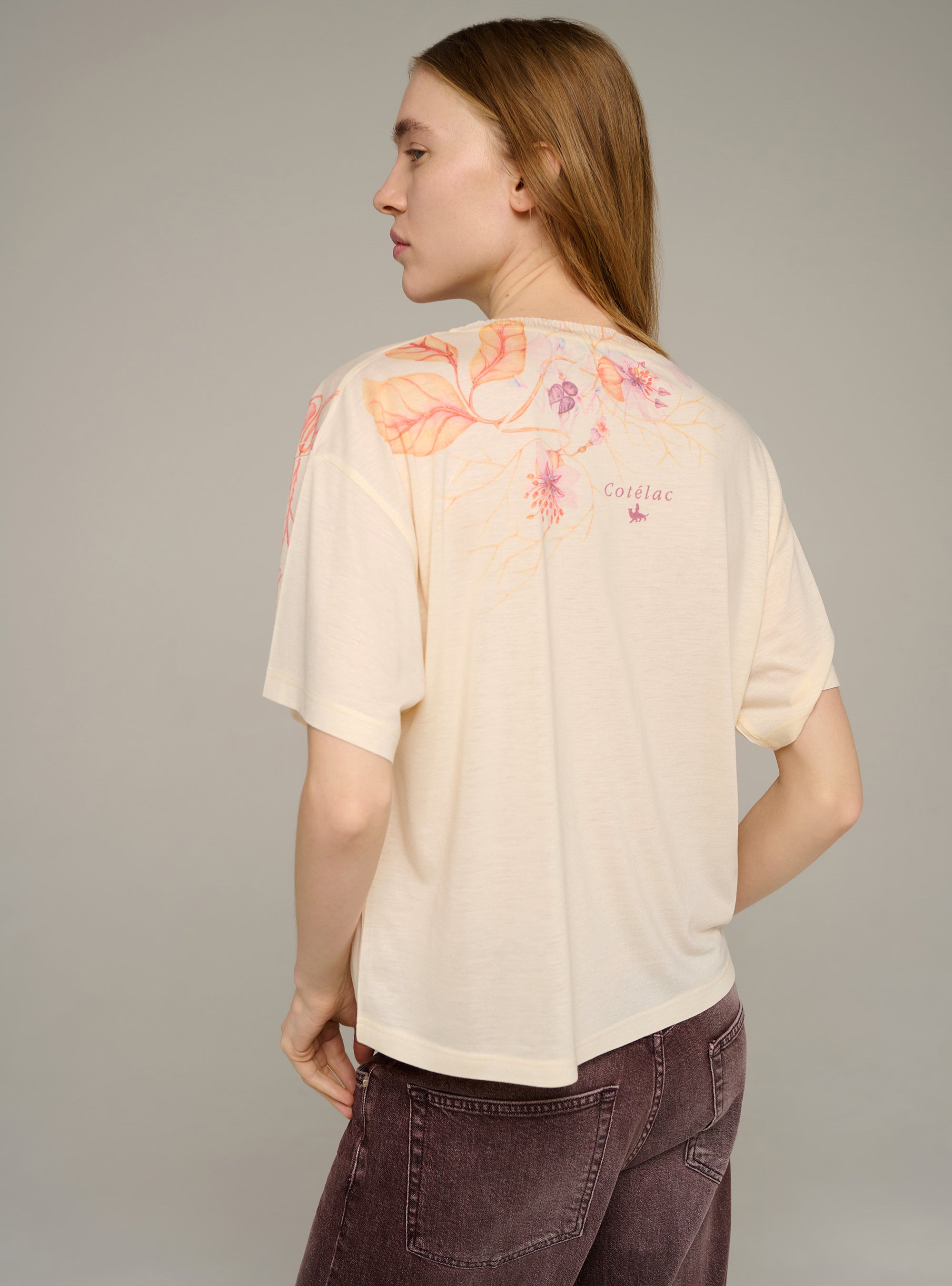 Cotélac Large floral-print tee