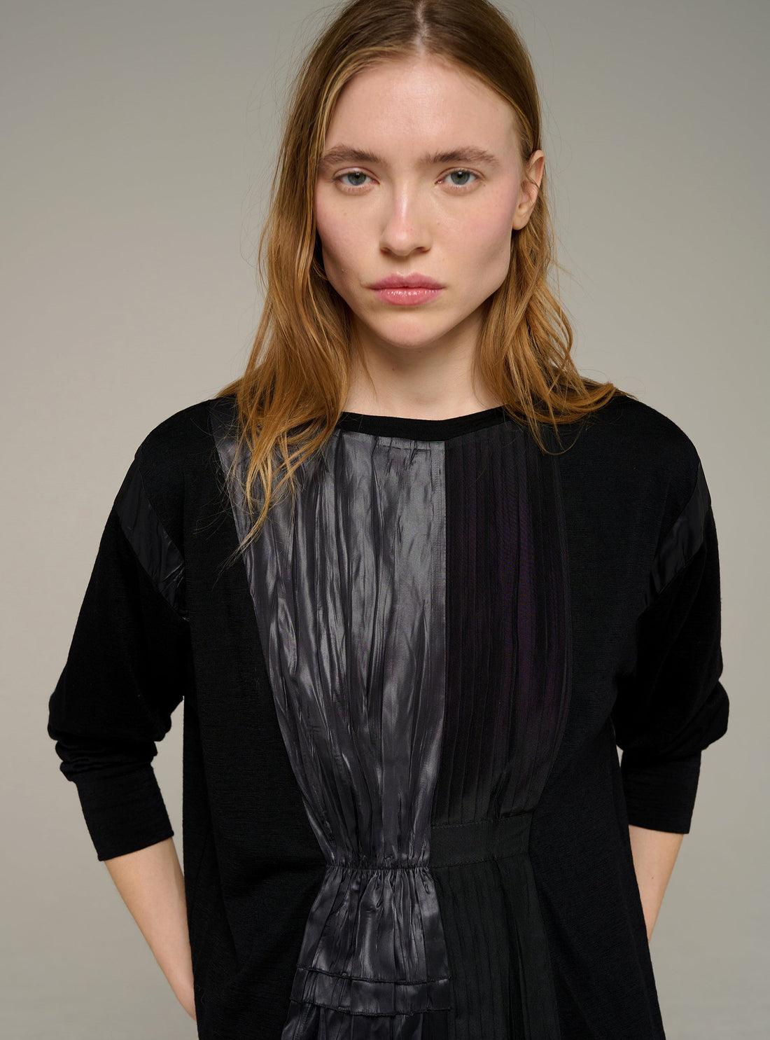 Cotélac Pleated long-sleeve tee
