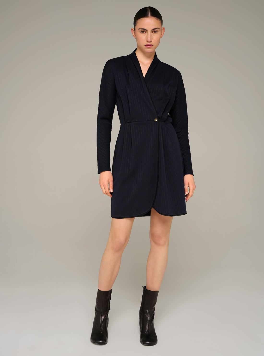 Cotélac Long-sleeve knit wrap mini dress