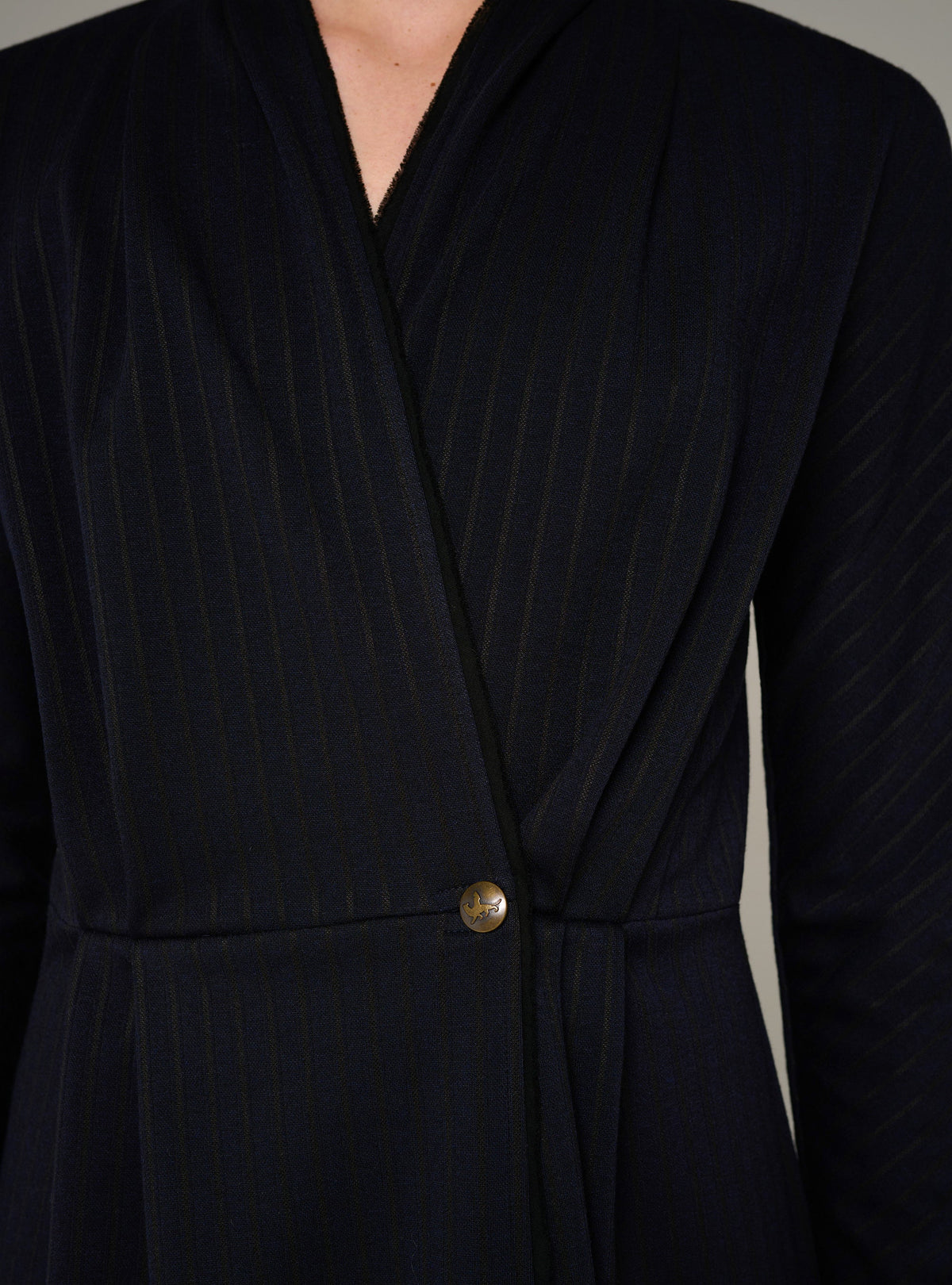 Cotélac Long-sleeve knit wrap mini dress