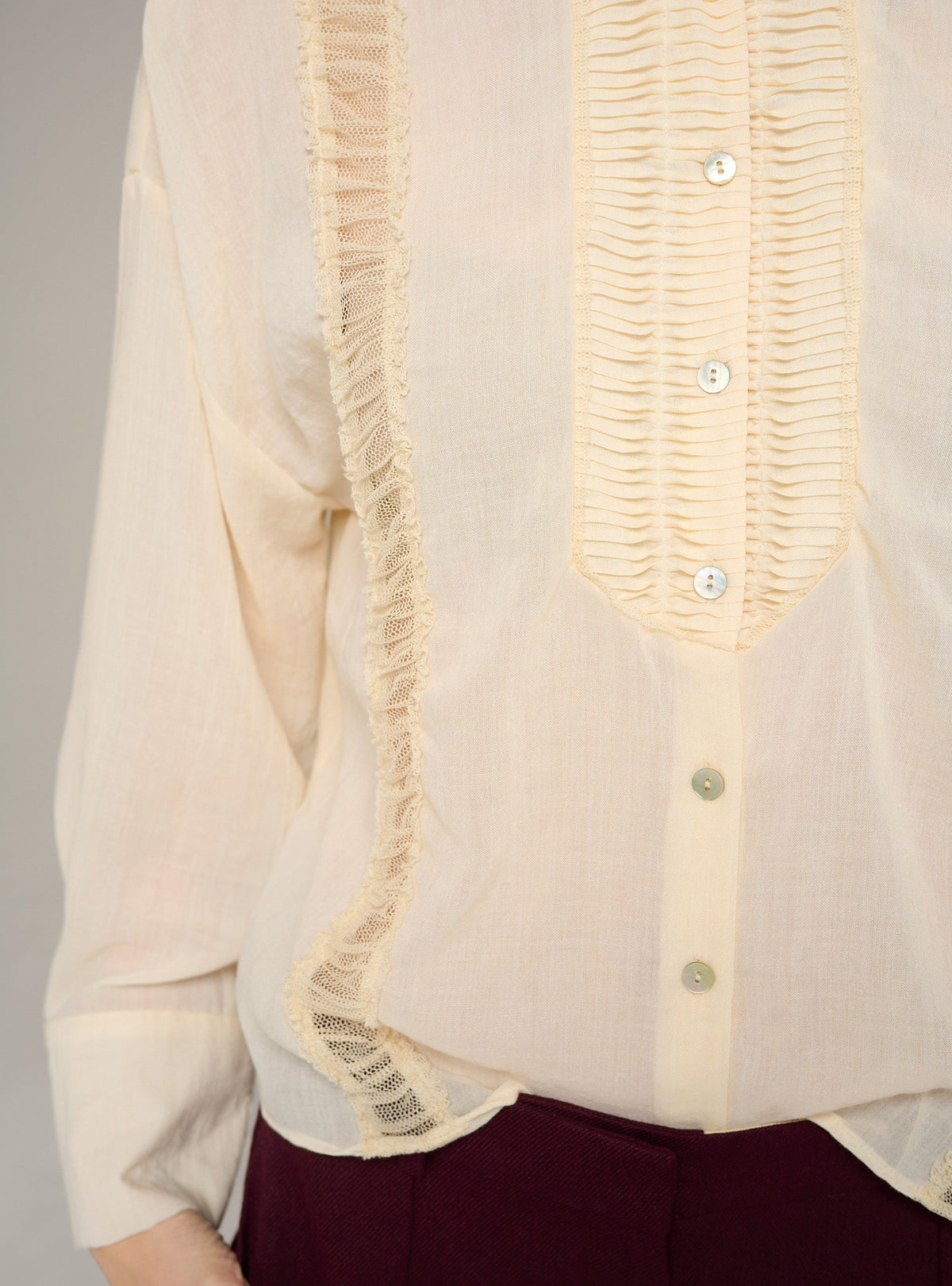 Cotélac Pleated long-sleeve shirt