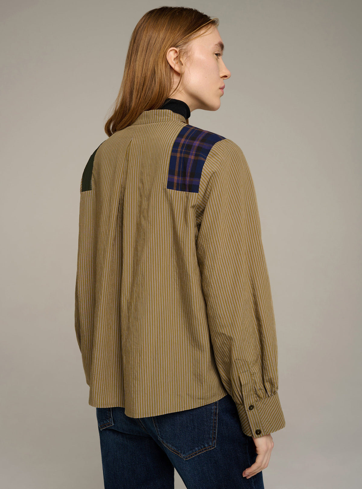 Cotélac Long-sleeve officer-collar shirt
