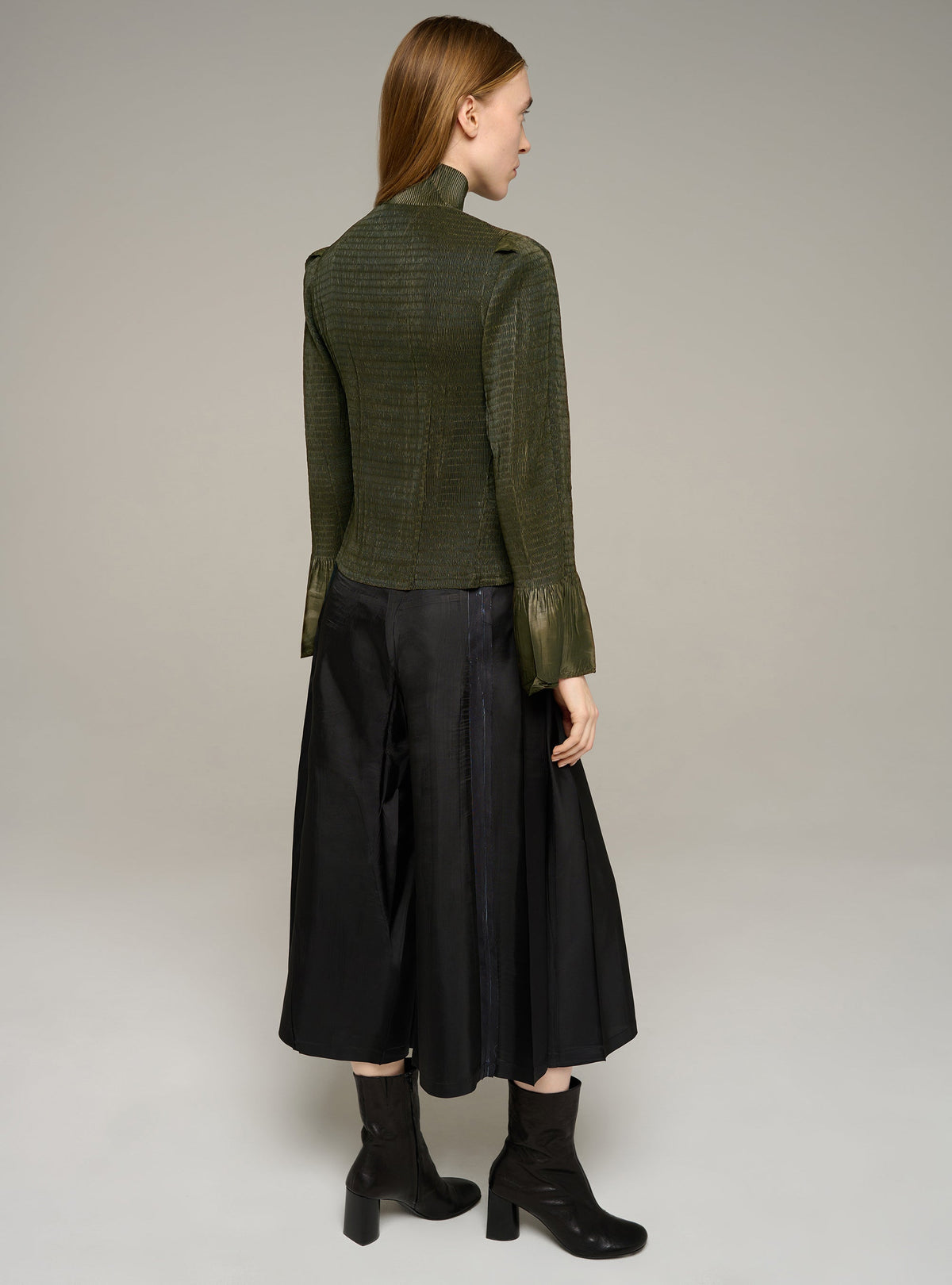 Cotélac Fitted pleated long-sleeve shirt