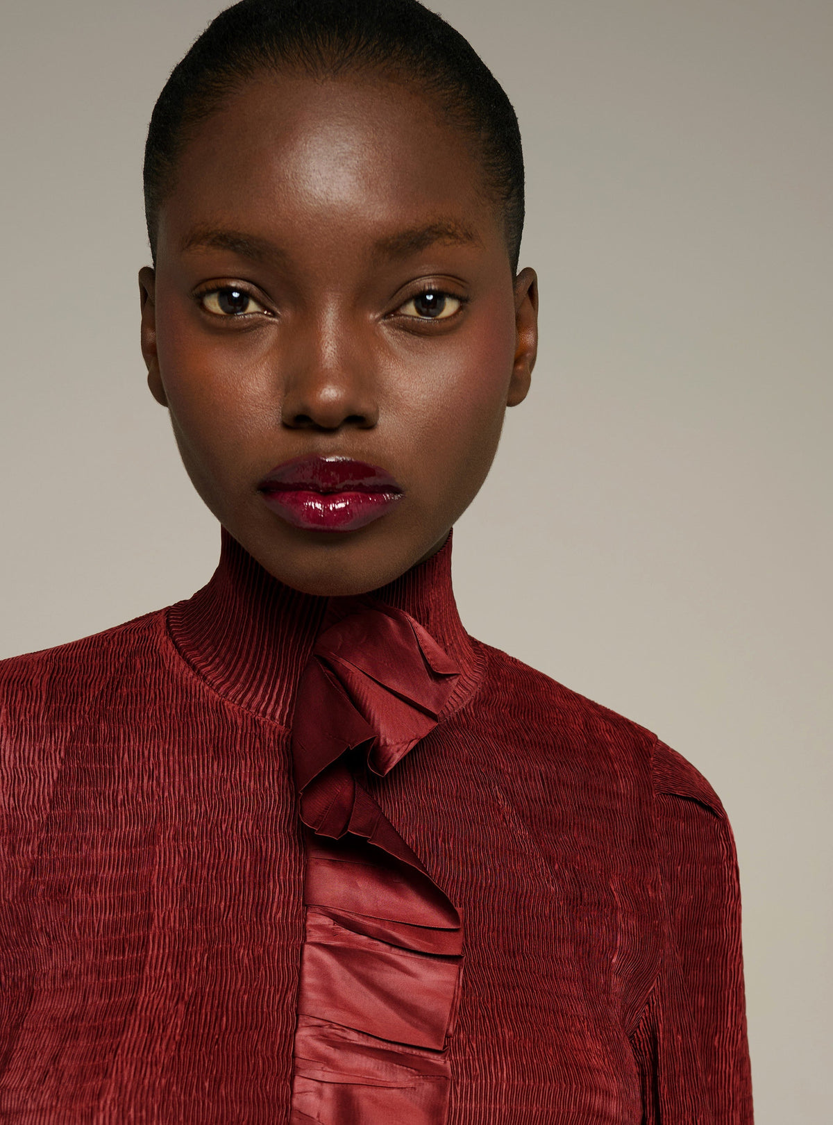 Cotélac Fitted pleated long-sleeve shirt