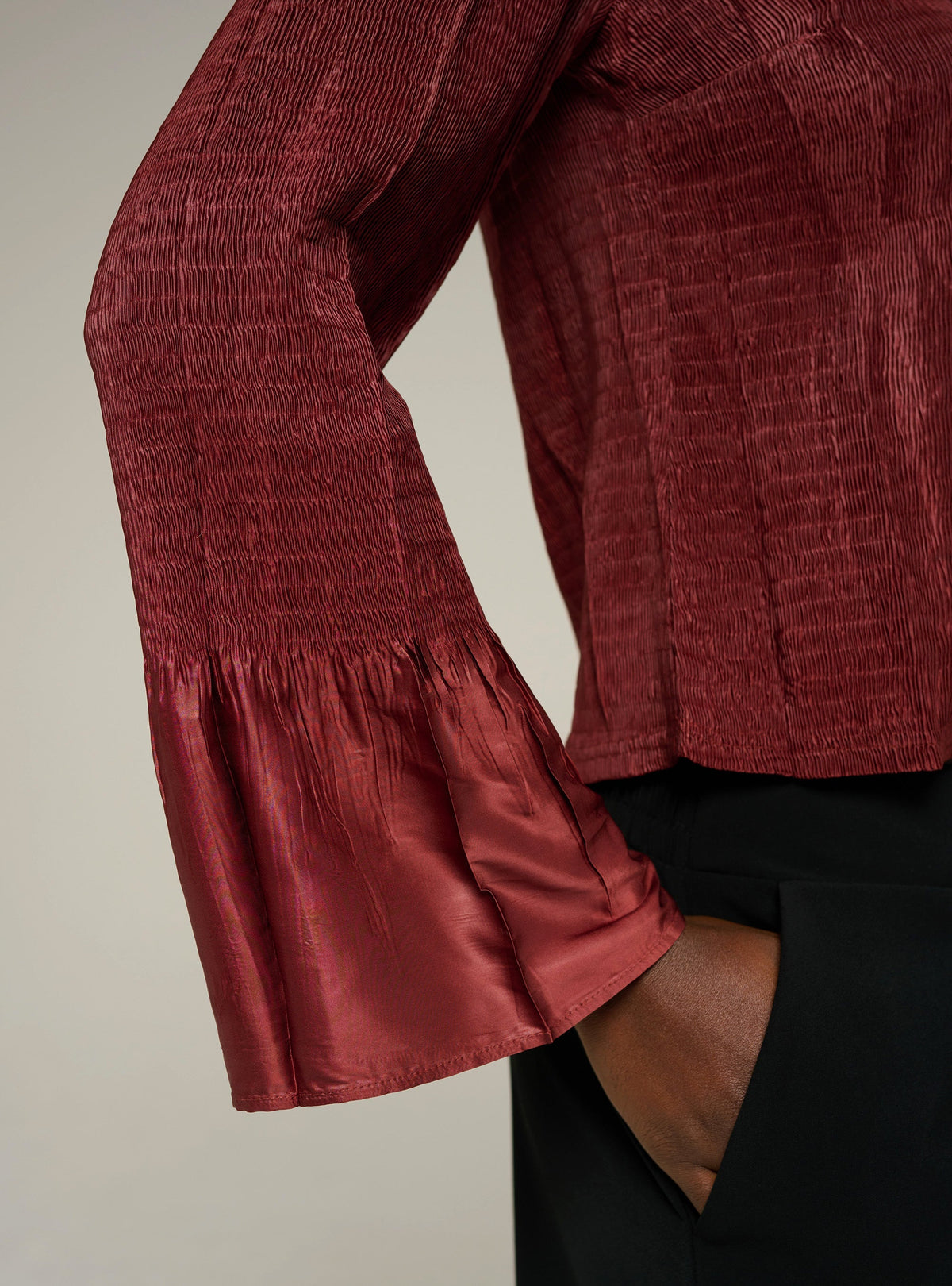 Cotélac Fitted pleated long-sleeve shirt