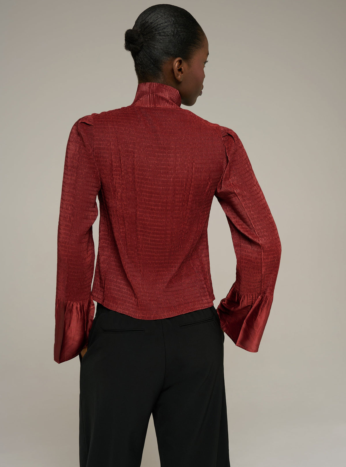 Cotélac Fitted pleated long-sleeve shirt