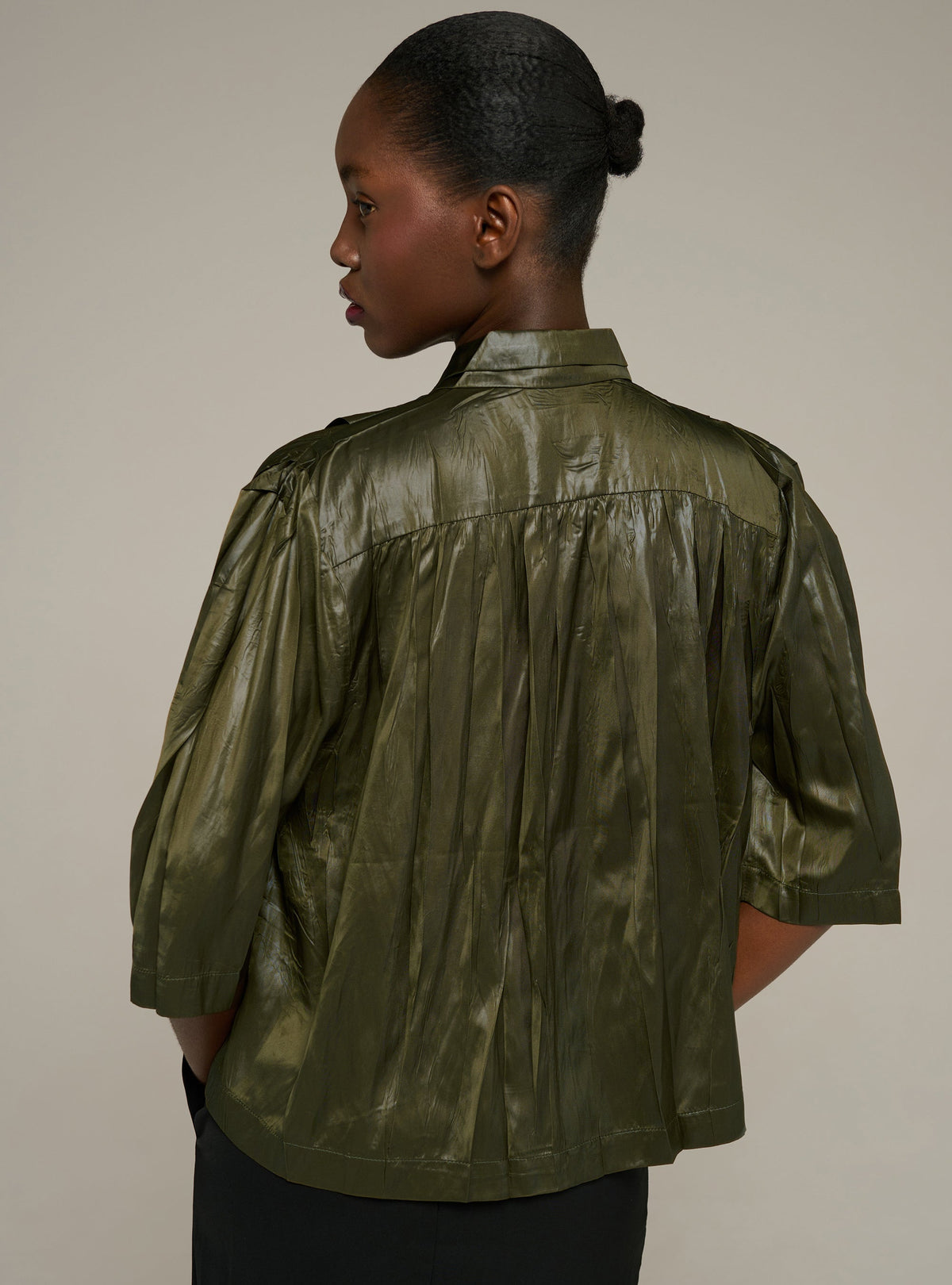 Cotélac Oversized short pleated shirt