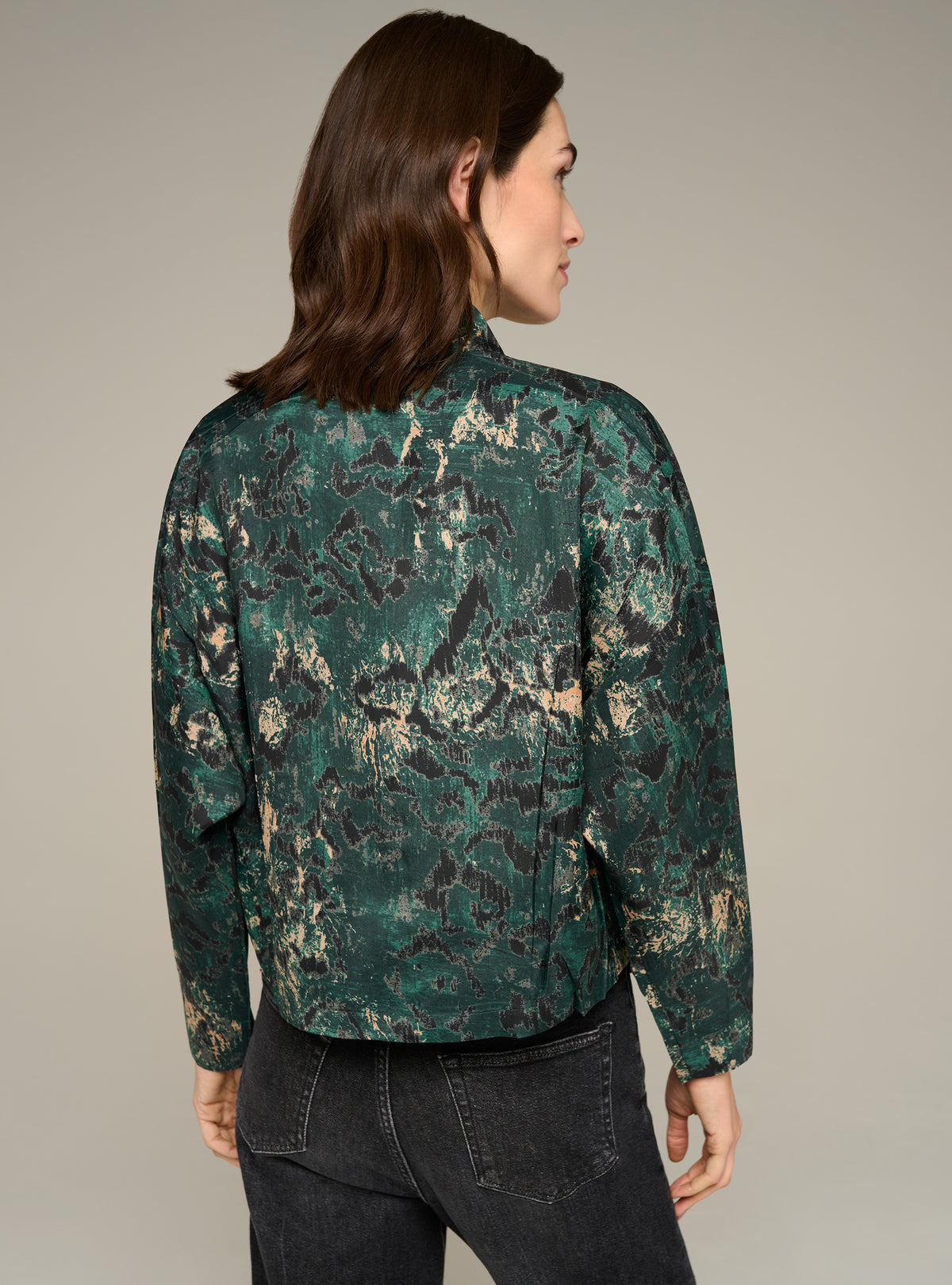 Printed oversized long-sleeve shirt