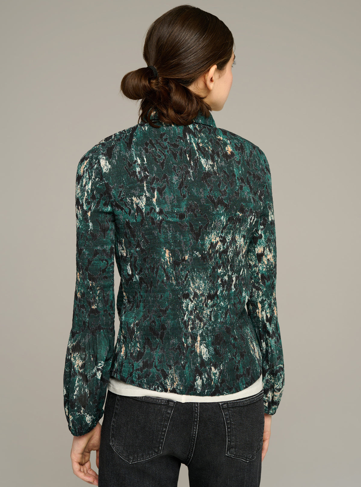 Printed fitted long-sleeve shirt