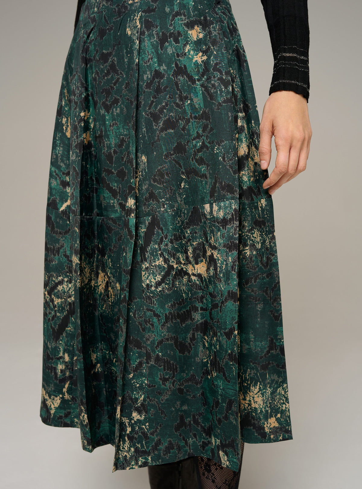 Cotélac Printed pleated long skirt