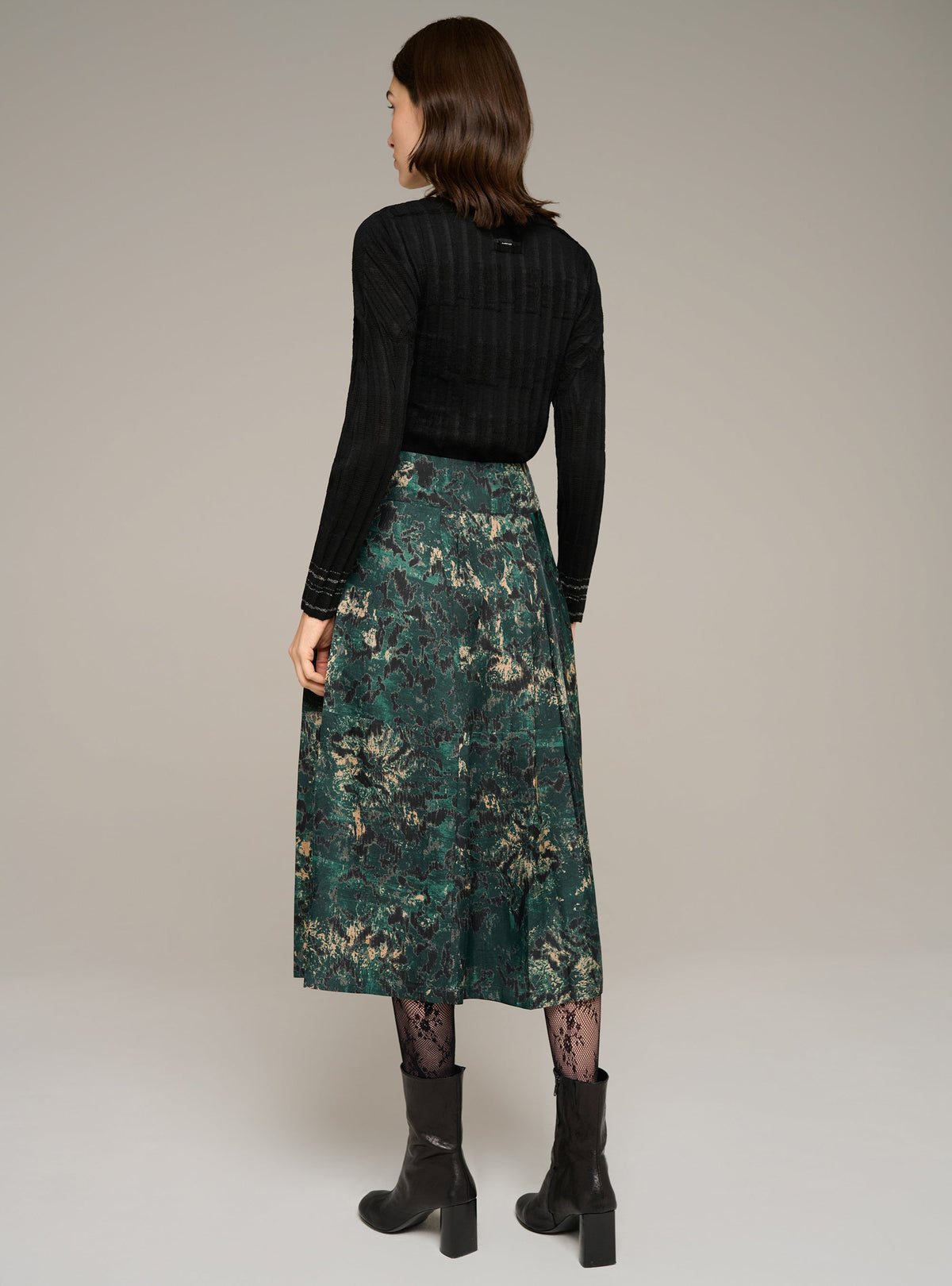 Cotélac Printed pleated long skirt