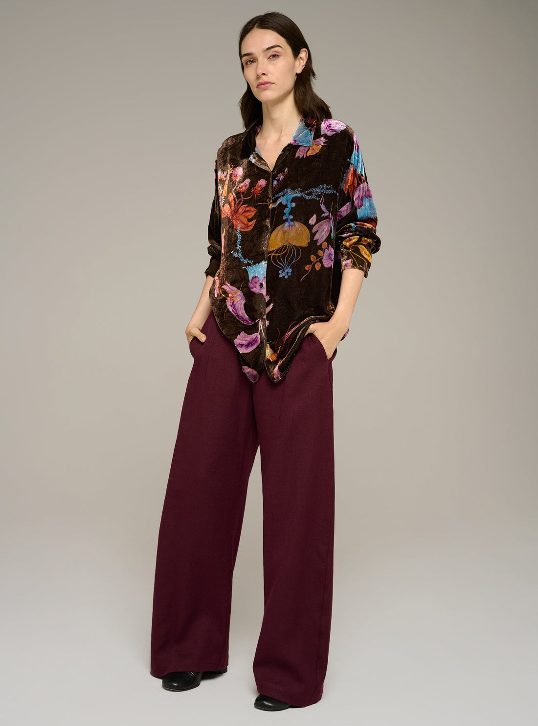 Cotélac Printed oversized long-sleeve shirt