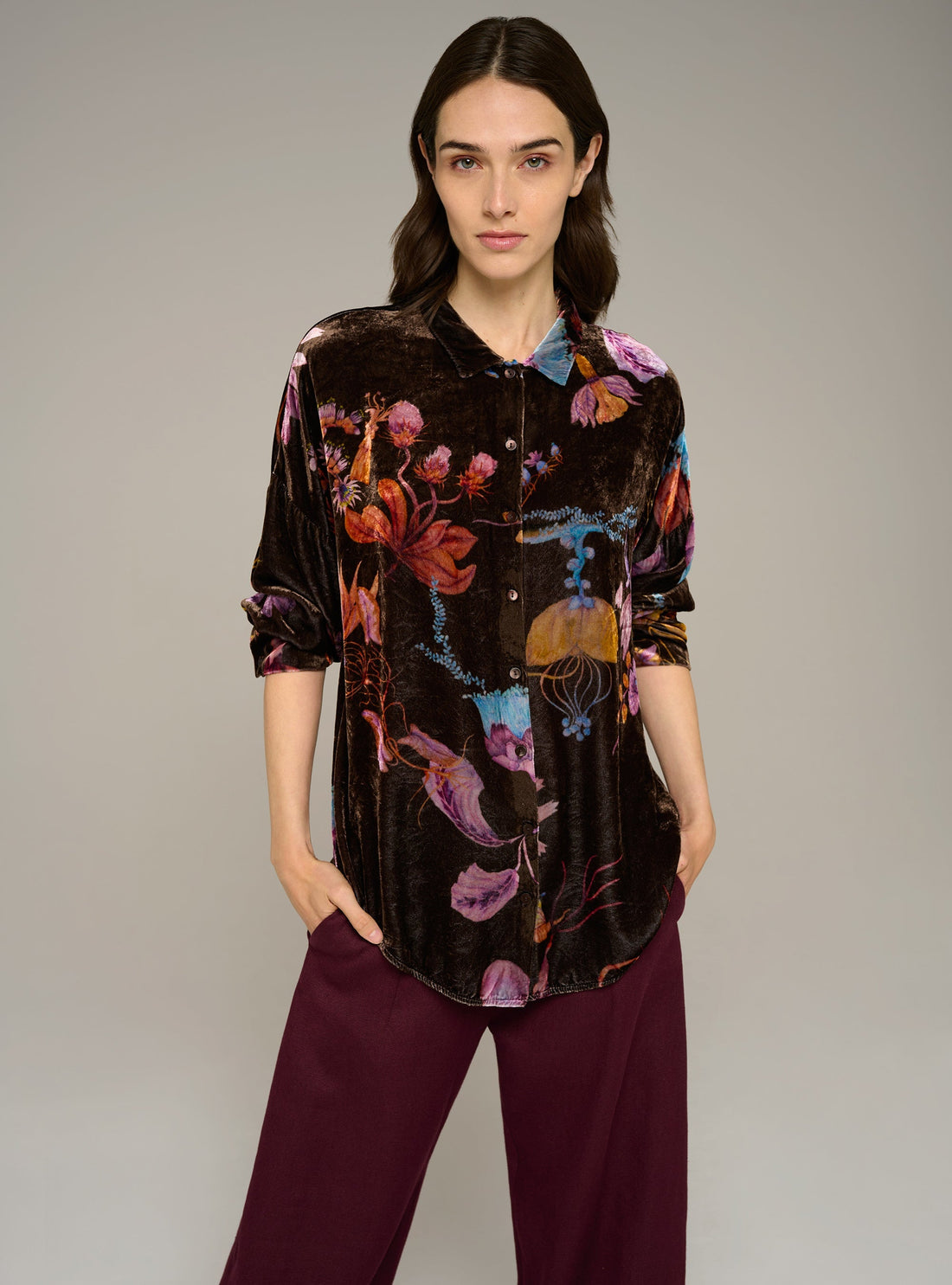 Cotélac Printed oversized long-sleeve shirt