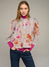 Cotélac Printed oversized 3/4-sleeve shirt